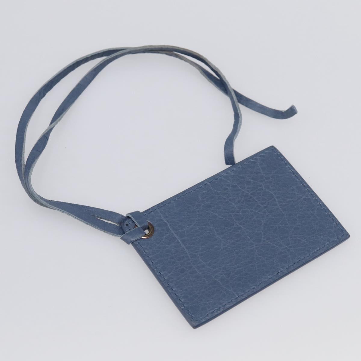 Balenciaga Classic Envelope Shoulder Bag Leather Navy Silver 319376 Auth 210834A