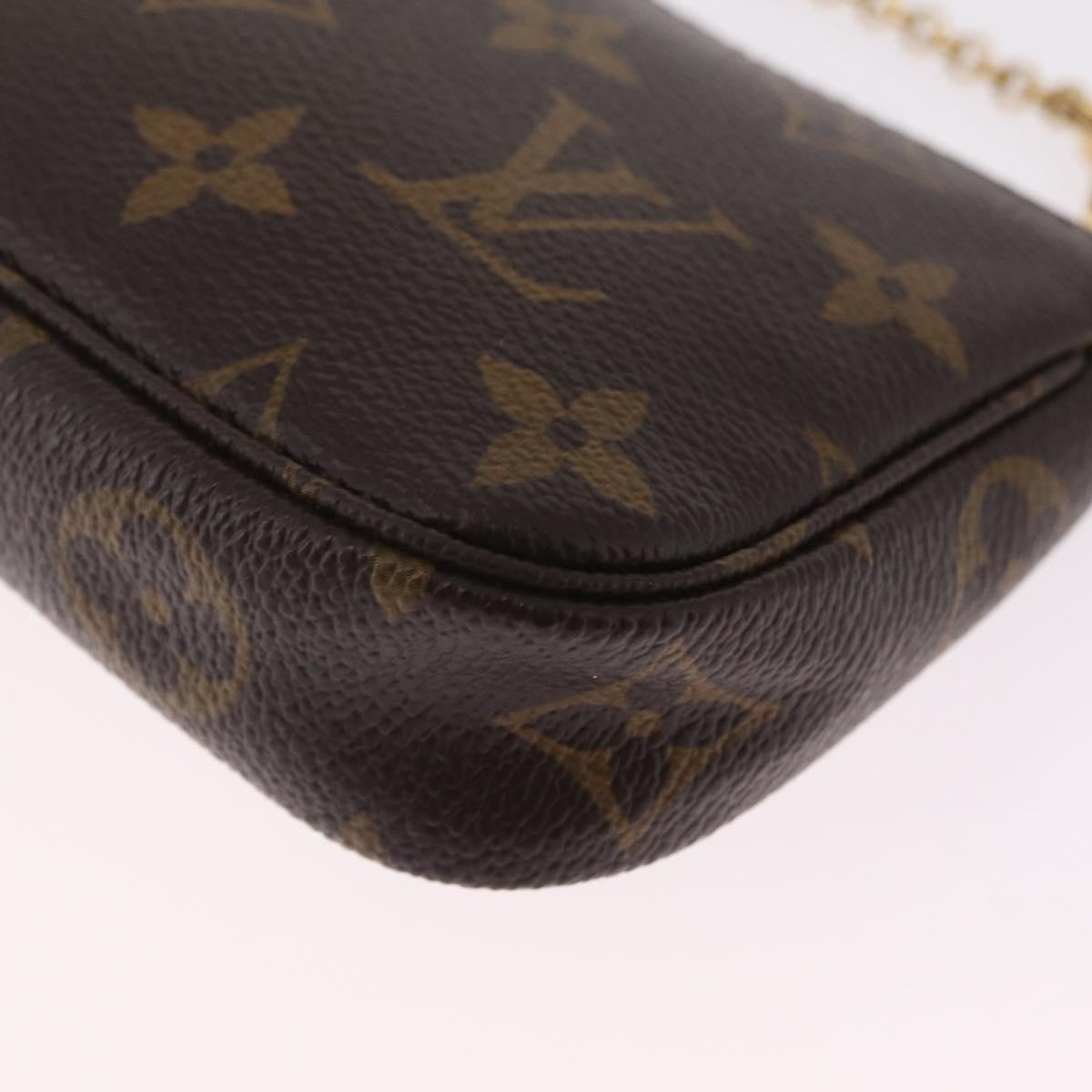 LOUIS VUITTON Monogram Bag print Mini Pochette Accessoires M60245 Auth 210835SAM