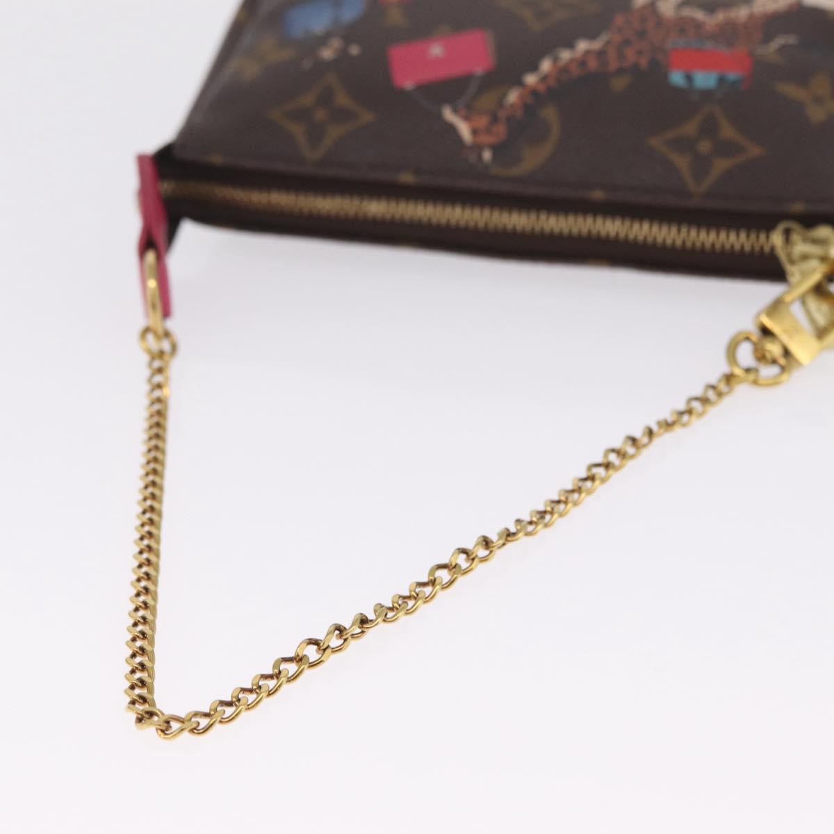 LOUIS VUITTON Monogram Giraffe Mini Pochette Accessoires M62087 Auth 210836SAM
