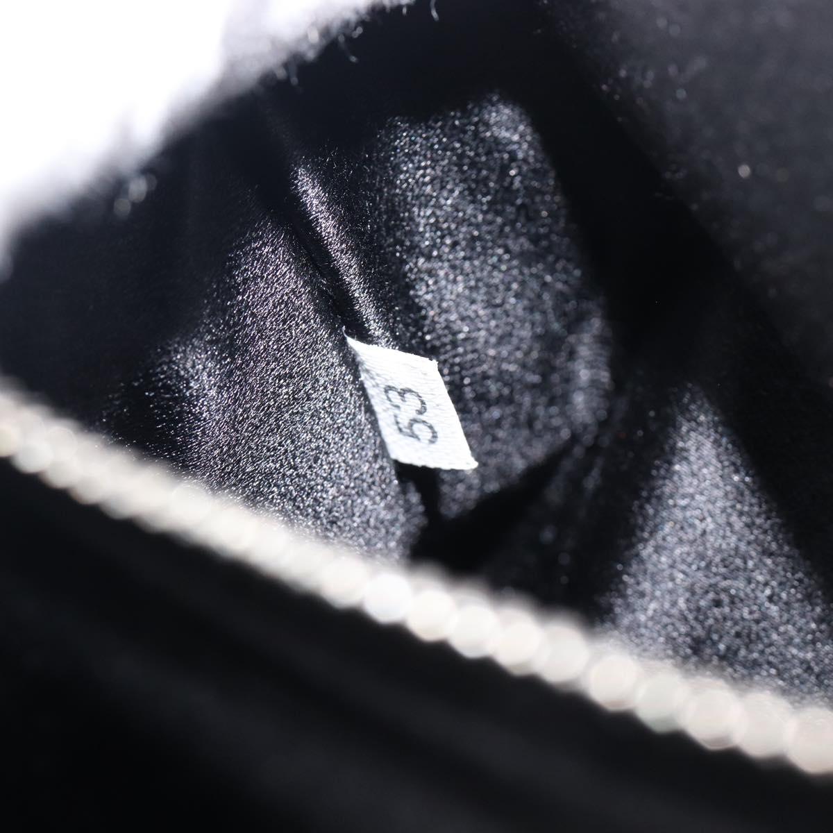 PRADA Chain Shoulder Bag Satin Black Silver Auth 210840V
