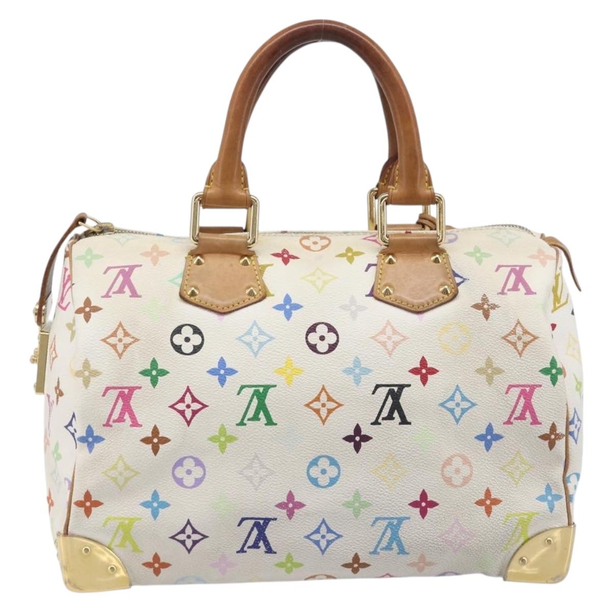 LOUIS VUITTON Monogram Multicolor Speedy 30 Bag White Bron M92643 LV Auth 210841