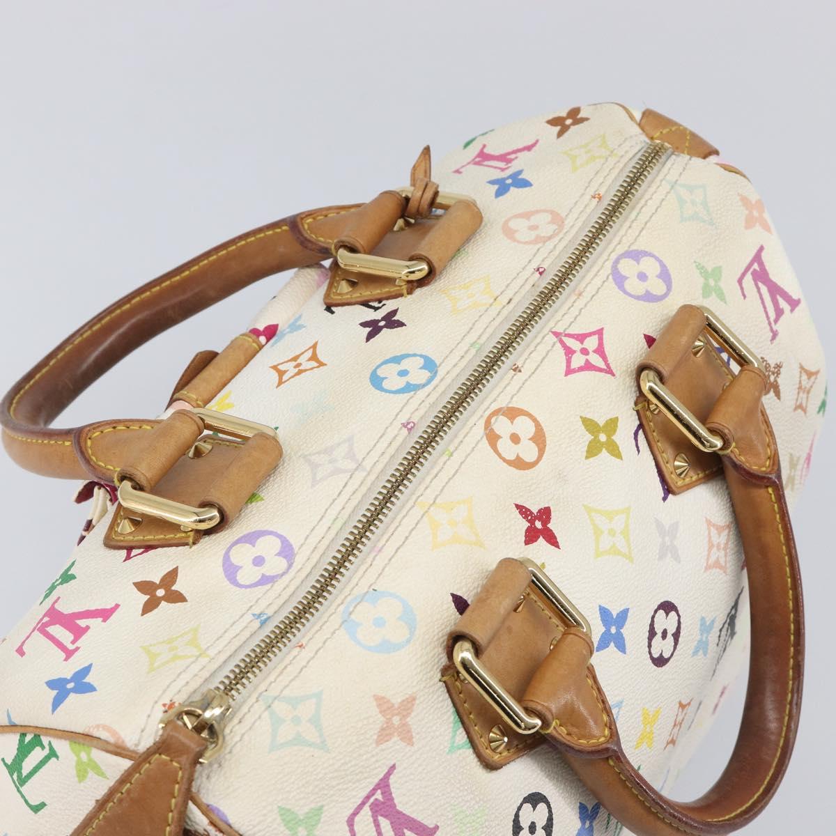 LOUIS VUITTON Monogram Multicolor Speedy 30 Bag White Bron M92643 LV Auth 210841