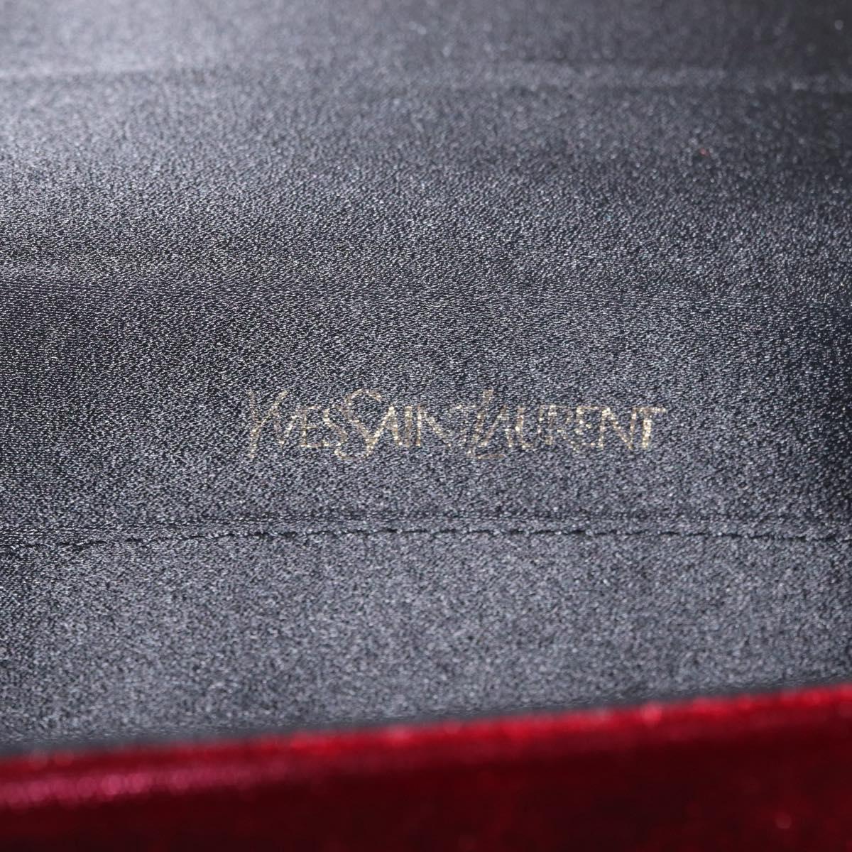 Saint Laurent Waist bag Velor Bordeaux Gold Auth 210843A