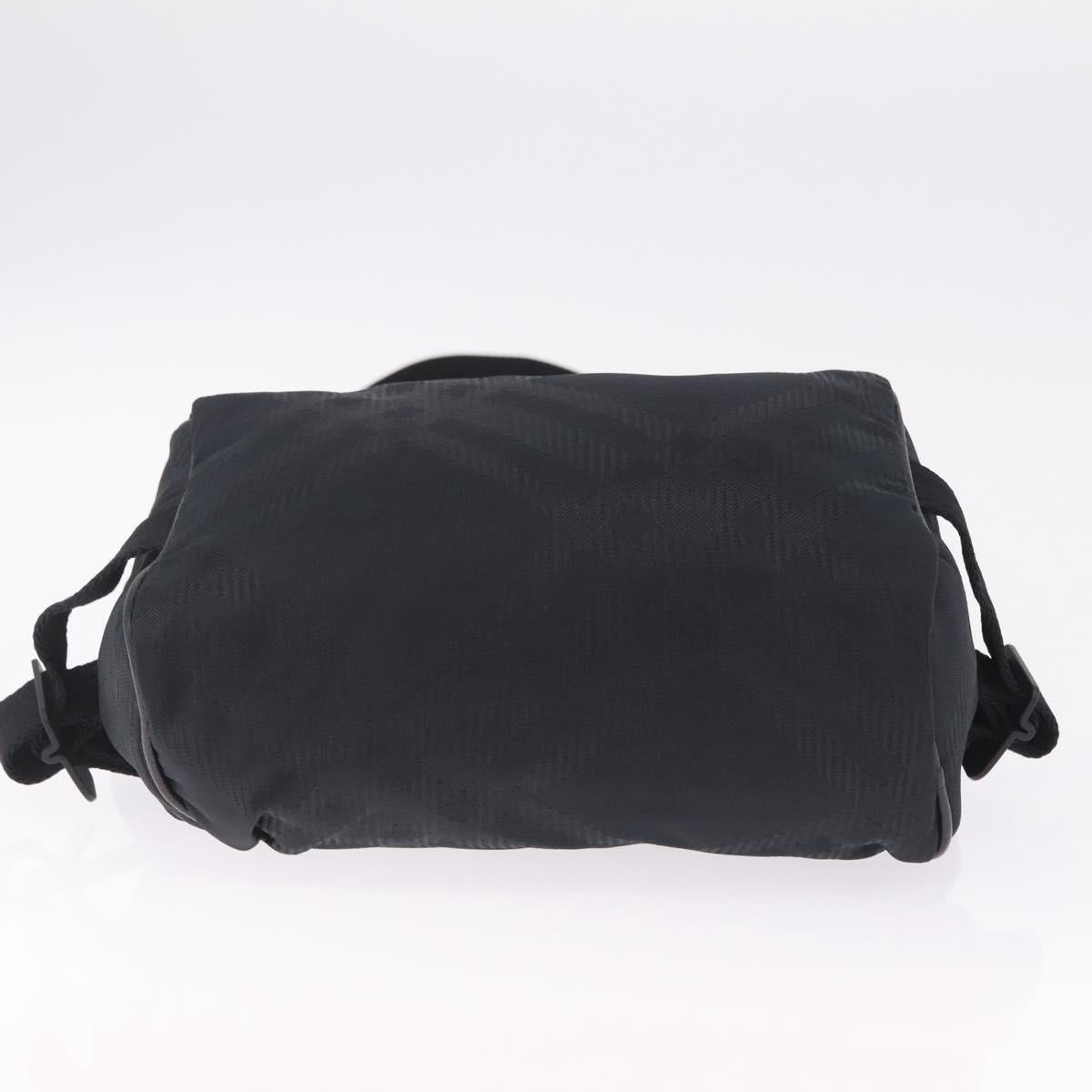 BURBERRY Body Bag Nylon Black Silver Auth 210845A
