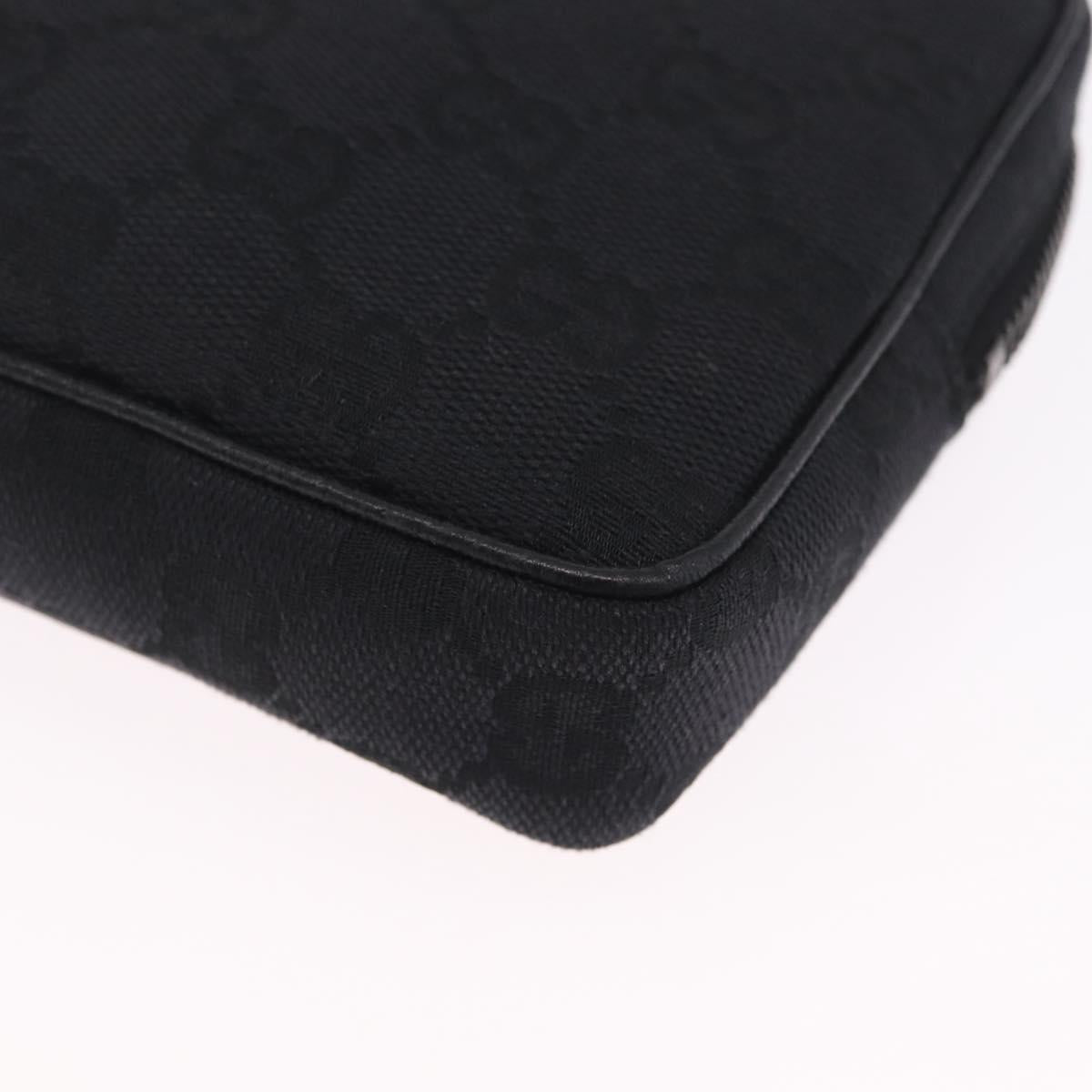 GUCCI GG Canvas Shoulder Bag Black Silver 120975 Auth 210848