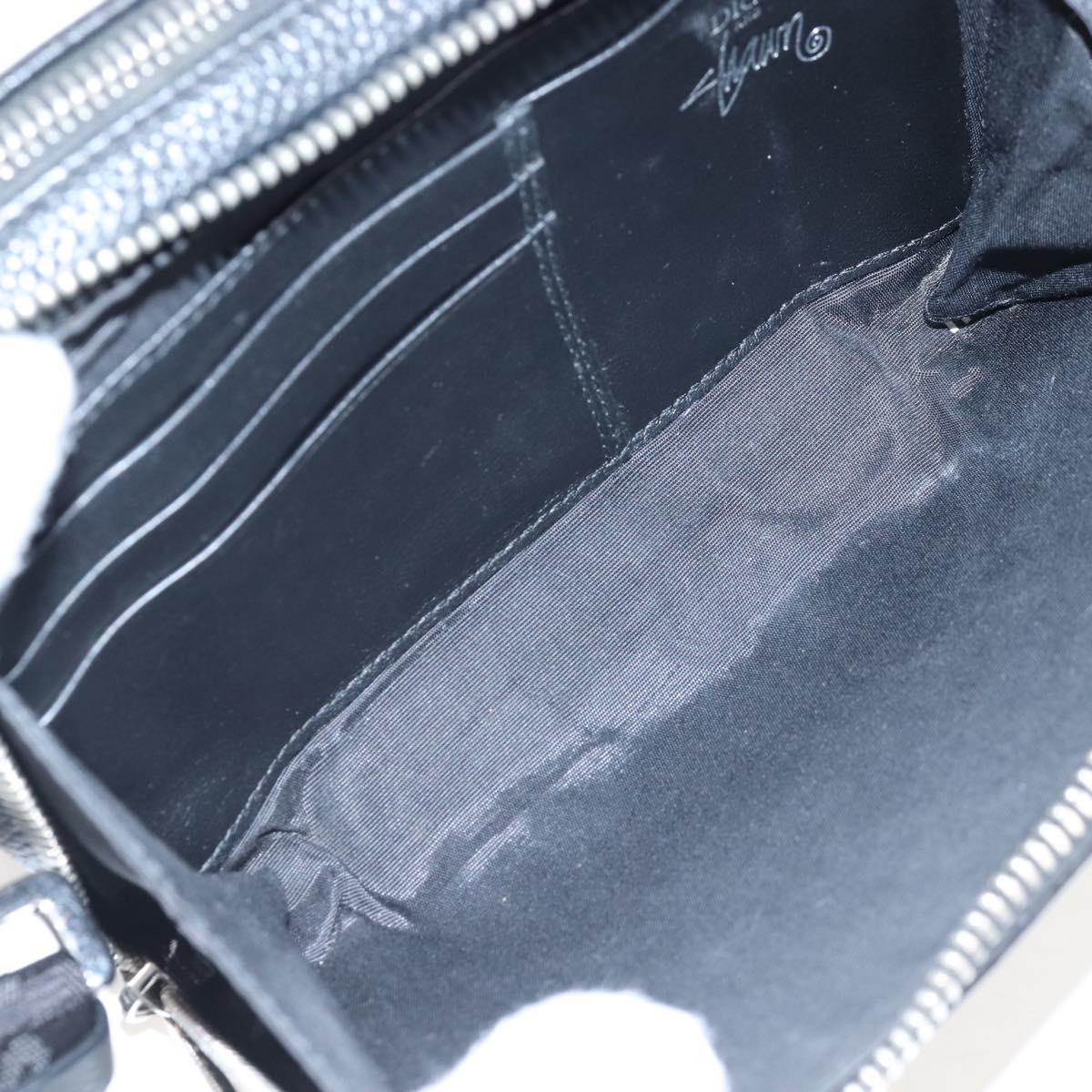 Christian Dior Shoulder Bag Leather Shawn Stussy Black Silver Auth 210852M