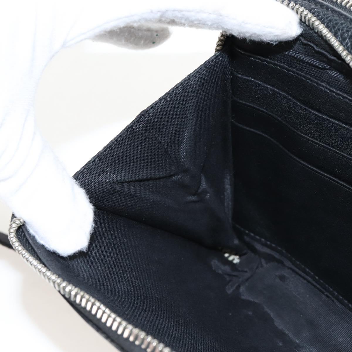 Christian Dior Shoulder Bag Leather Shawn Stussy Black Silver Auth 210852M