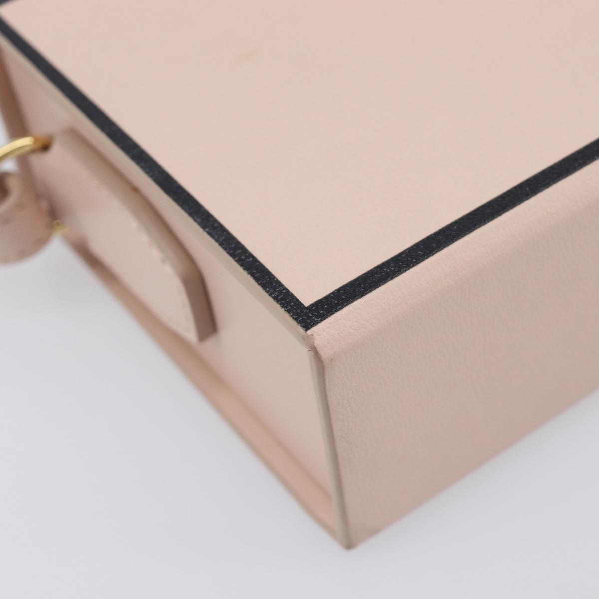FENDI Box Shoulder Bag Leather Pink Gold Tone 8BT840 Auth 210859M