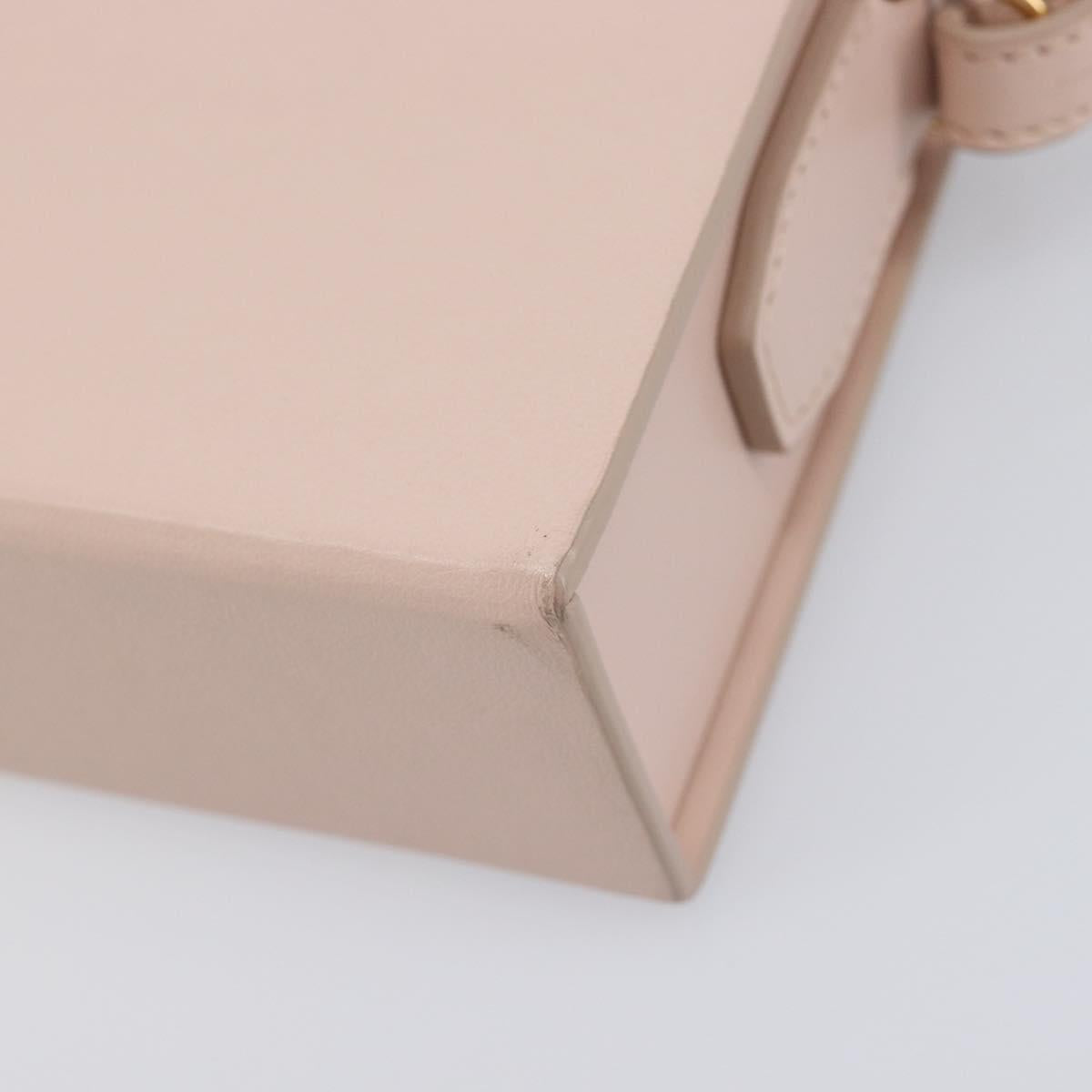 FENDI Box Shoulder Bag Leather Pink Gold Tone 8BT840 Auth 210859M