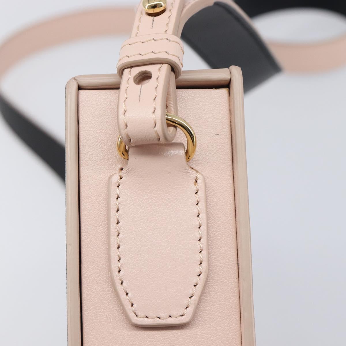 FENDI Box Shoulder Bag Leather Pink Gold Tone 8BT840 Auth 210859M