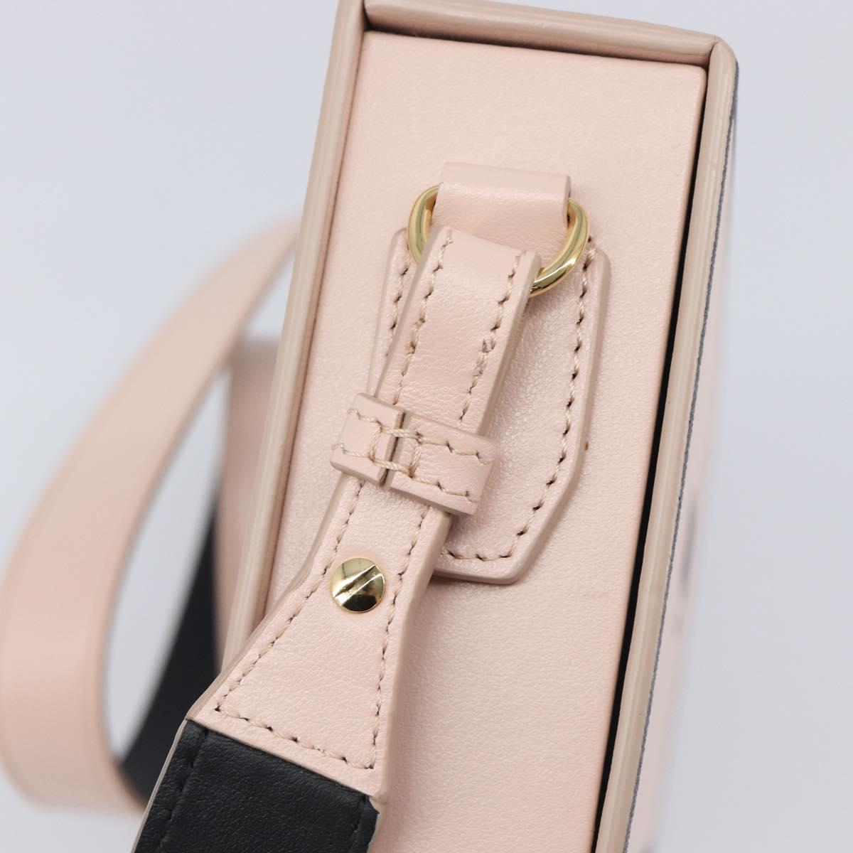 FENDI Box Shoulder Bag Leather Pink Gold Tone 8BT840 Auth 210859M