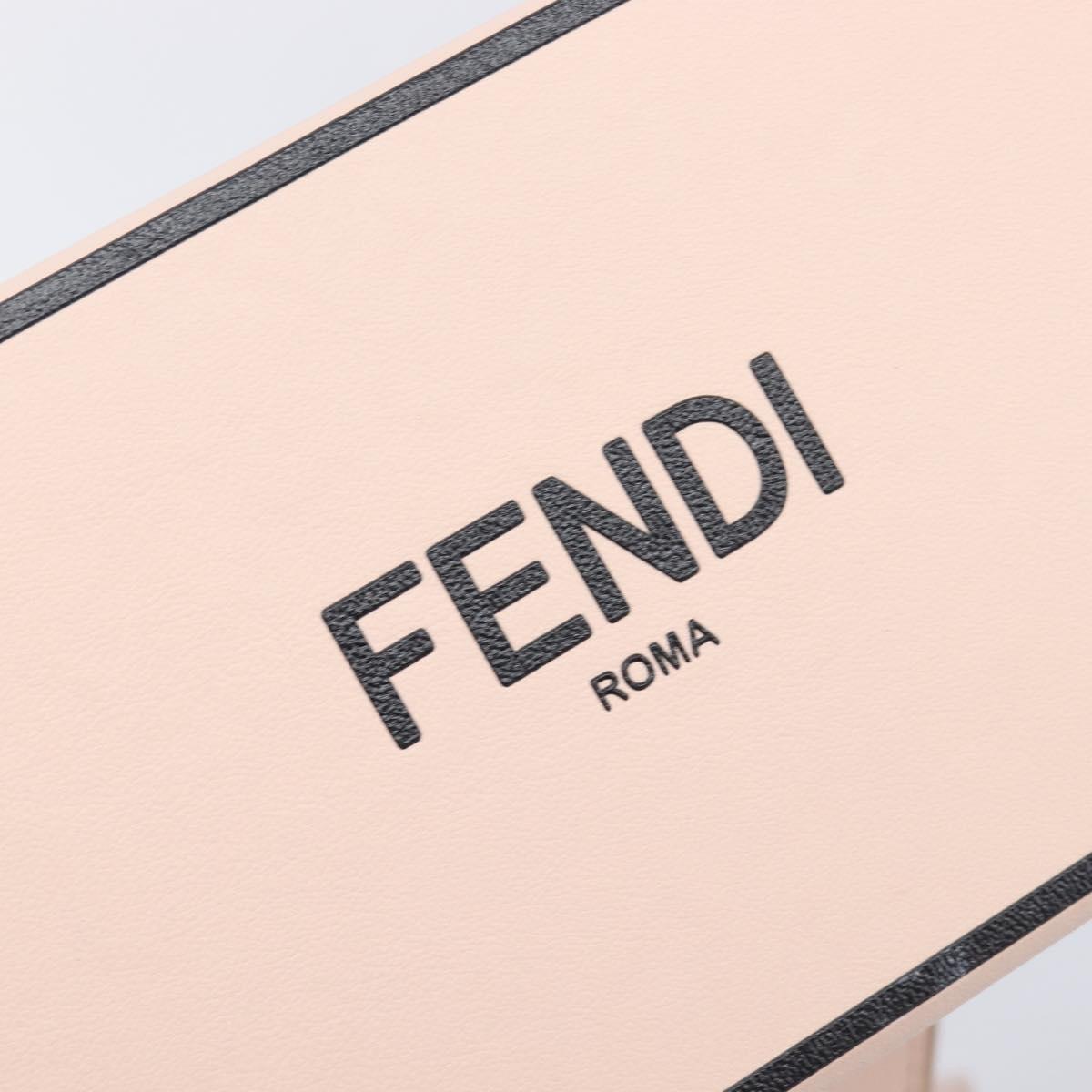 FENDI Box Shoulder Bag Leather Pink Gold Tone 8BT840 Auth 210859M