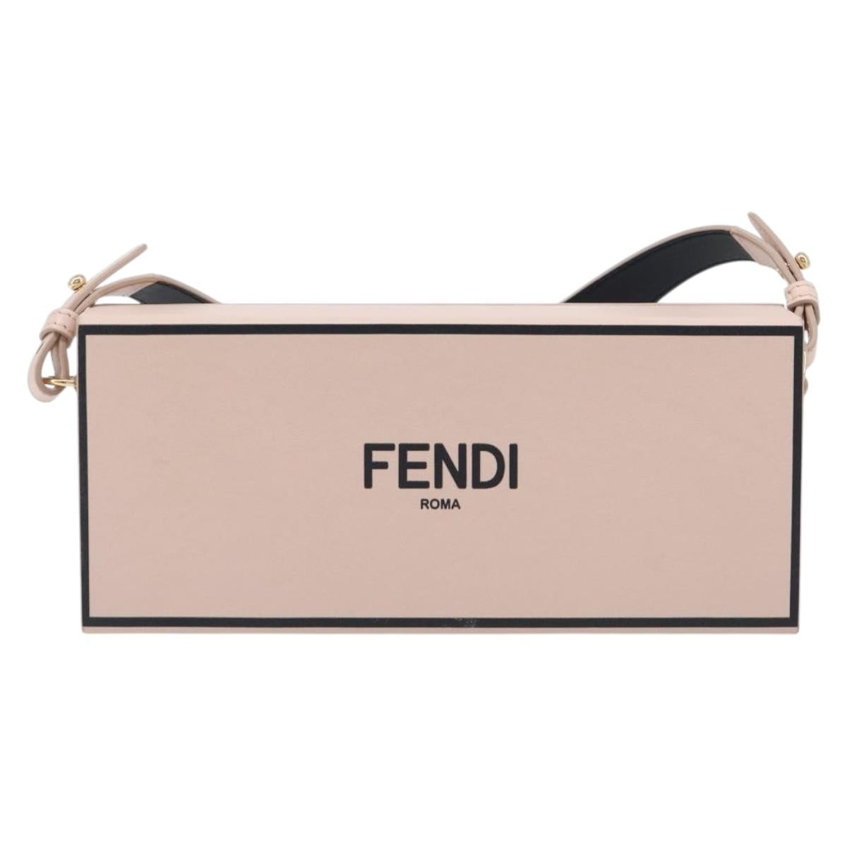 FENDI Box Shoulder Bag Leather Pink Gold Tone 8BT840 Auth 210859M