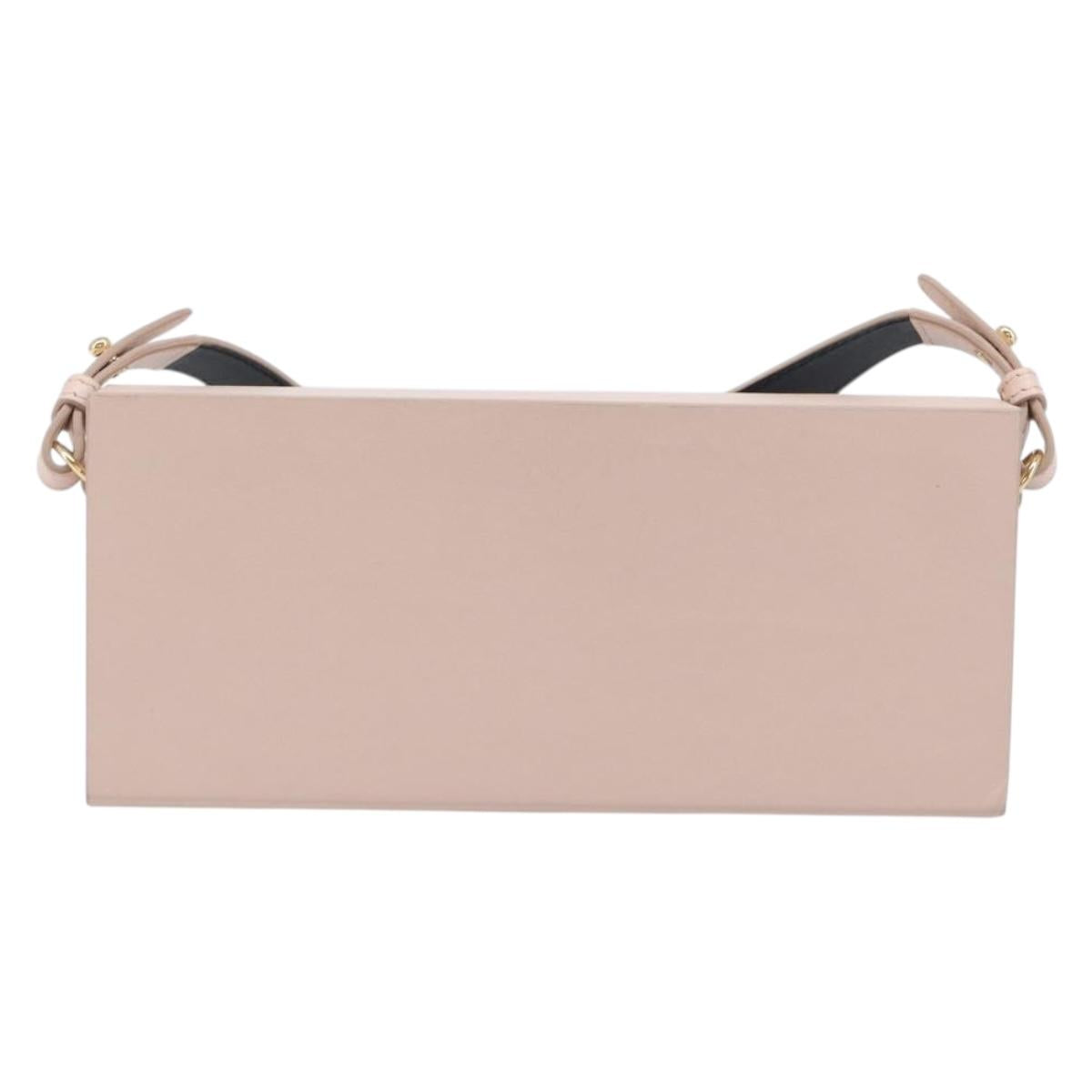 FENDI Box Shoulder Bag Leather Pink Gold Tone 8BT840 Auth 210859M