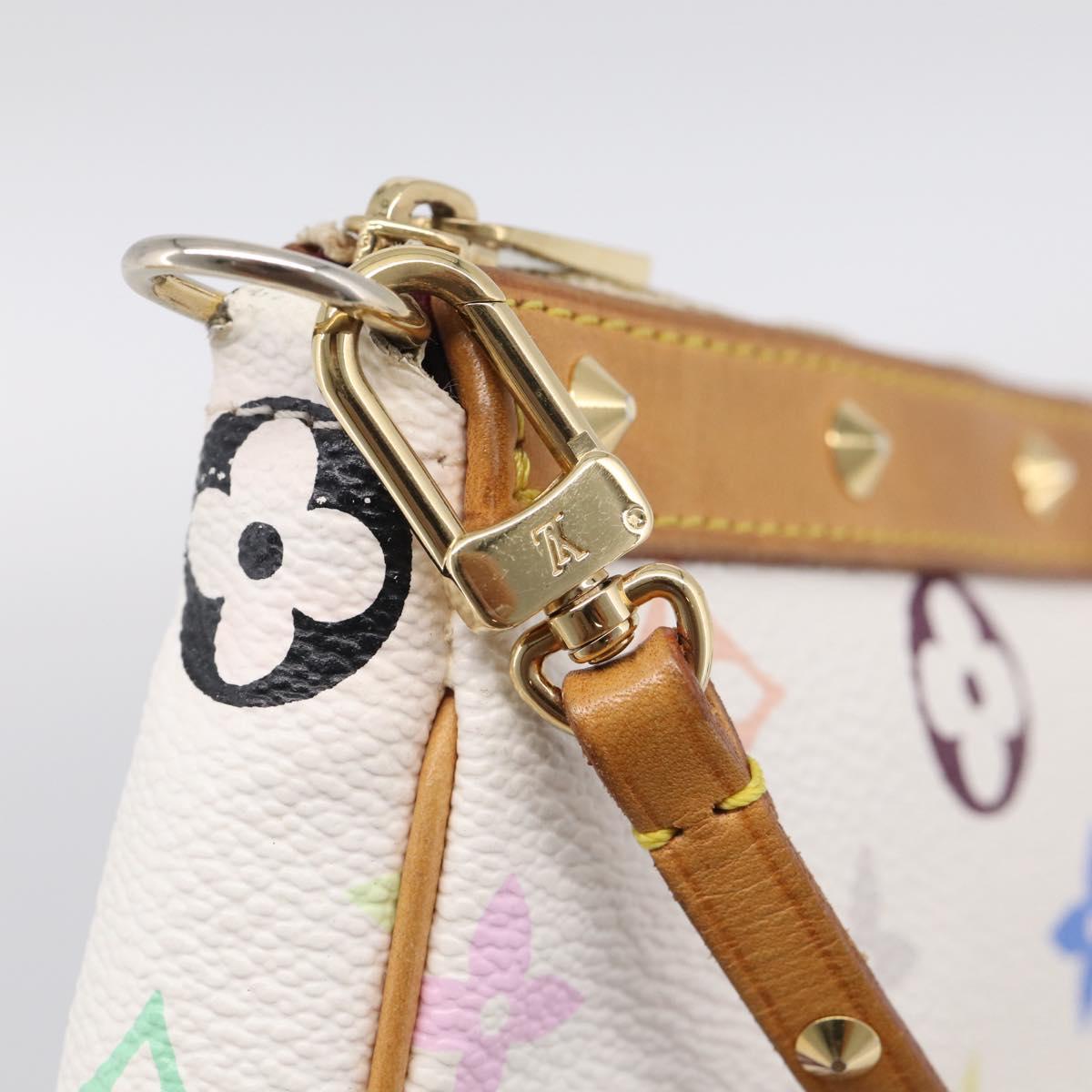 LOUIS VUITTON Multicolor Pochette Accessoires Pouch White M92649 LV Auth 210861V
