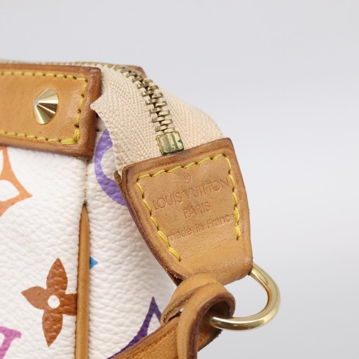 LOUIS VUITTON Multicolor Pochette Accessoires Pouch White M92649 LV Auth 210861V