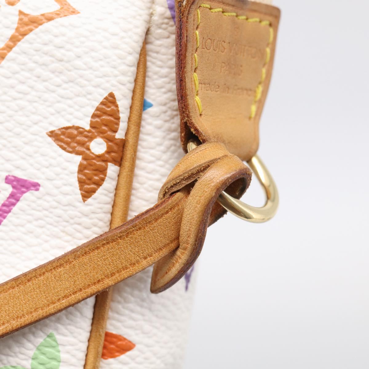 LOUIS VUITTON Multicolor Pochette Accessoires Pouch White M92649 LV Auth 210861V
