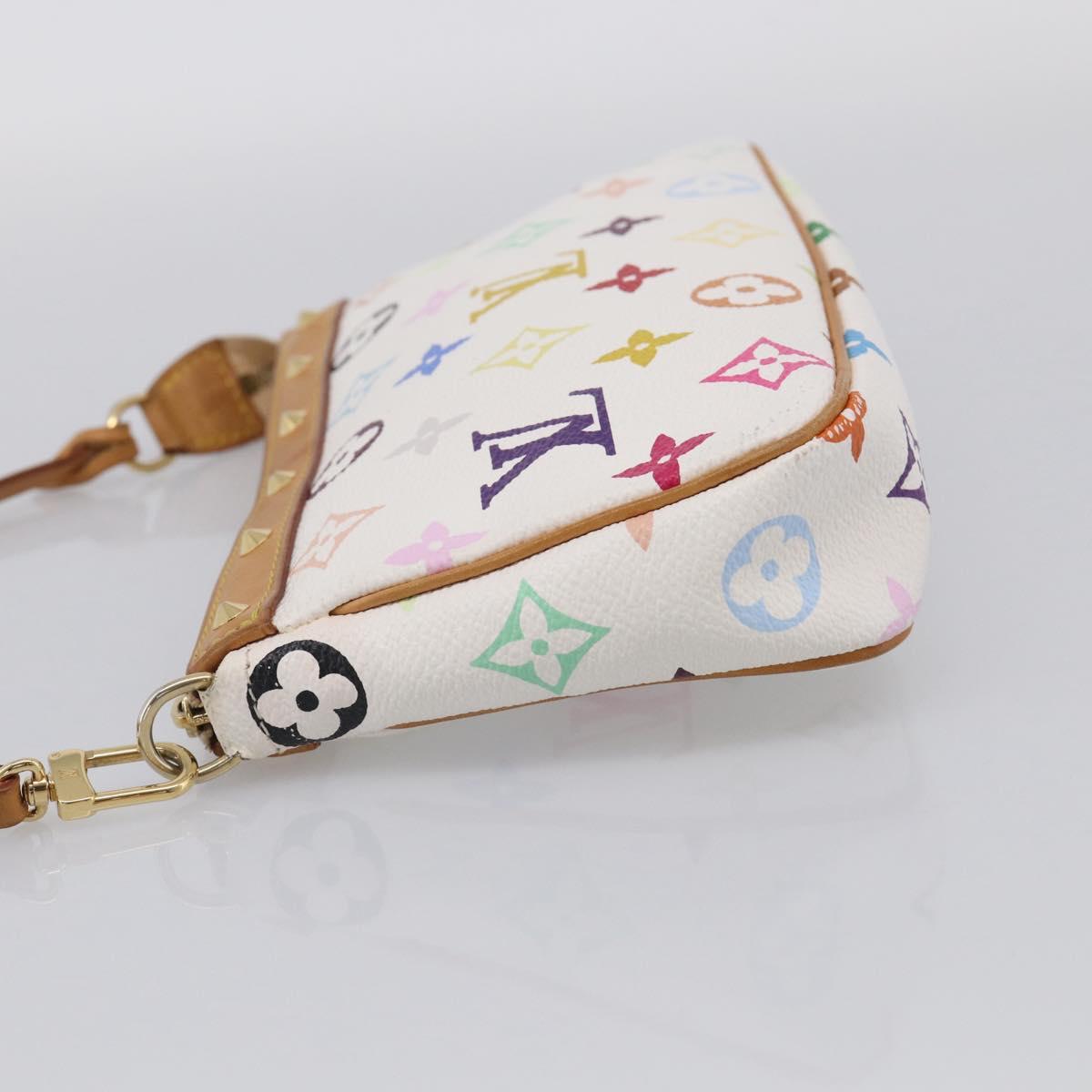 LOUIS VUITTON Multicolor Pochette Accessoires Pouch White M92649 LV Auth 210861V
