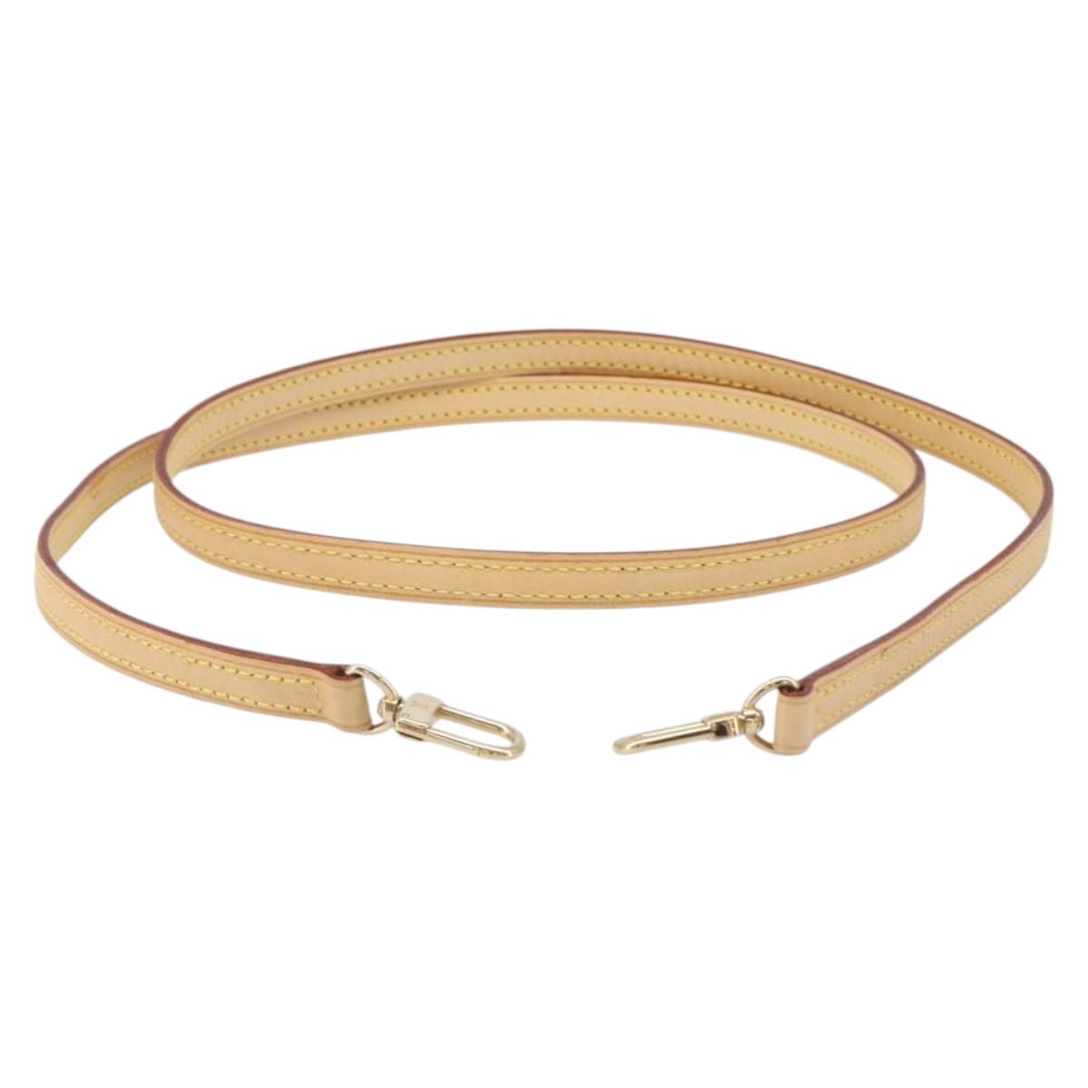 LOUIS VUITTON leather Shoulder Strap Leather 49.2"" Beige LV Auth 210863V