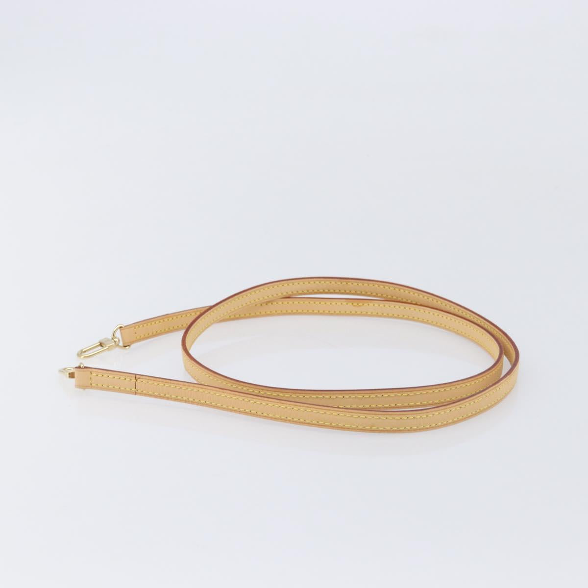 LOUIS VUITTON leather Shoulder Strap Leather 49.2"" Beige LV Auth 210863V