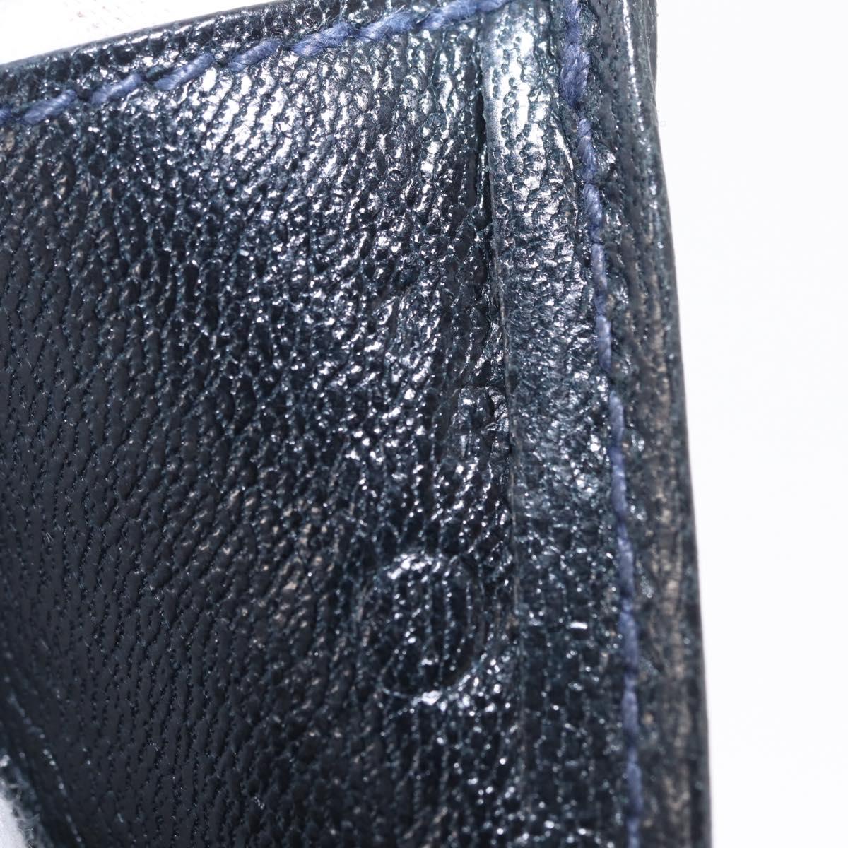 HERMES Bean Long Wallet Leather Black Gold Auth 210865A