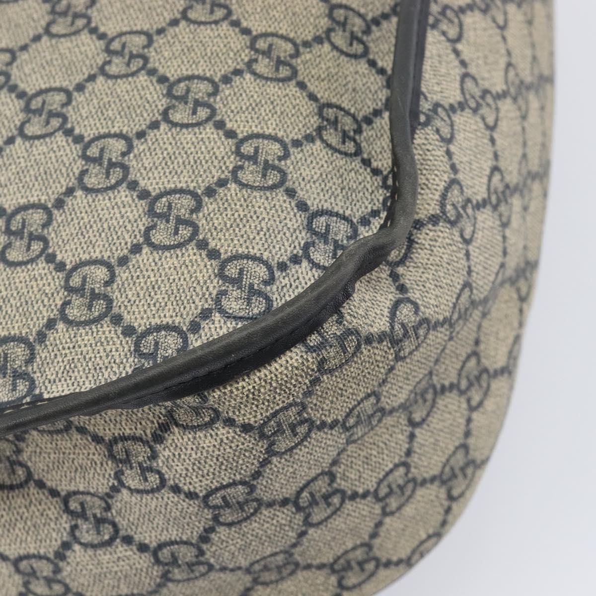 GUCCI GG Supreme Shoulder Bag PVC Navy Silver 201732 Auth 210870A