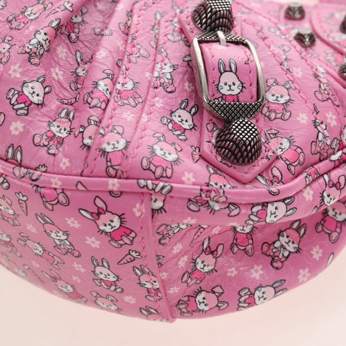 Balenciaga Luca Gol XS Shoulder Bag Leather Pink Silver 671309 Auth 210873M