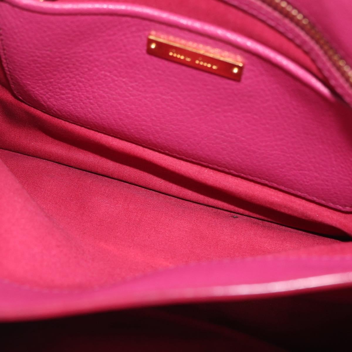Miu Miu Madras Hand Bag Leather 2way Pink Gold Auth 210886A