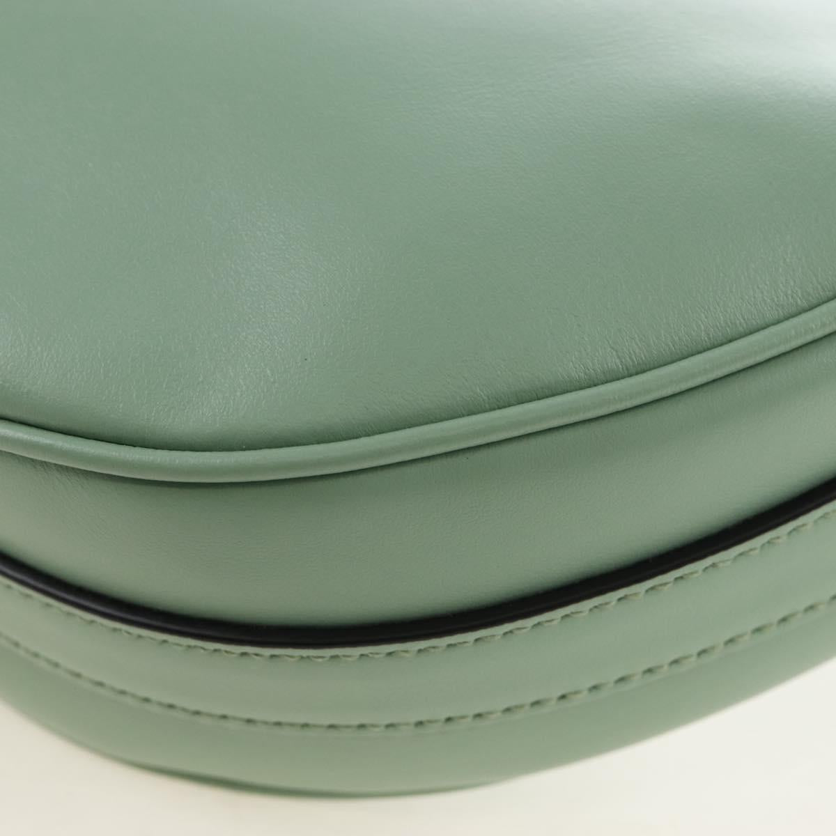PRADA Shoulder Bag Leather 2way Green Gold Tone Auth 210888SAM
