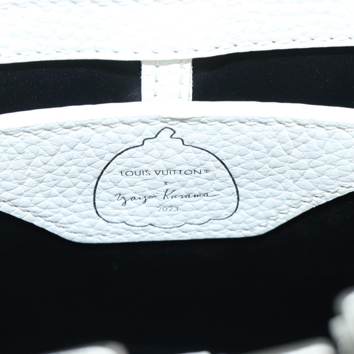 LOUIS VUITTON x YK Capsine MM Hand Bag Leather White Silver M21705 Auth 210898SM