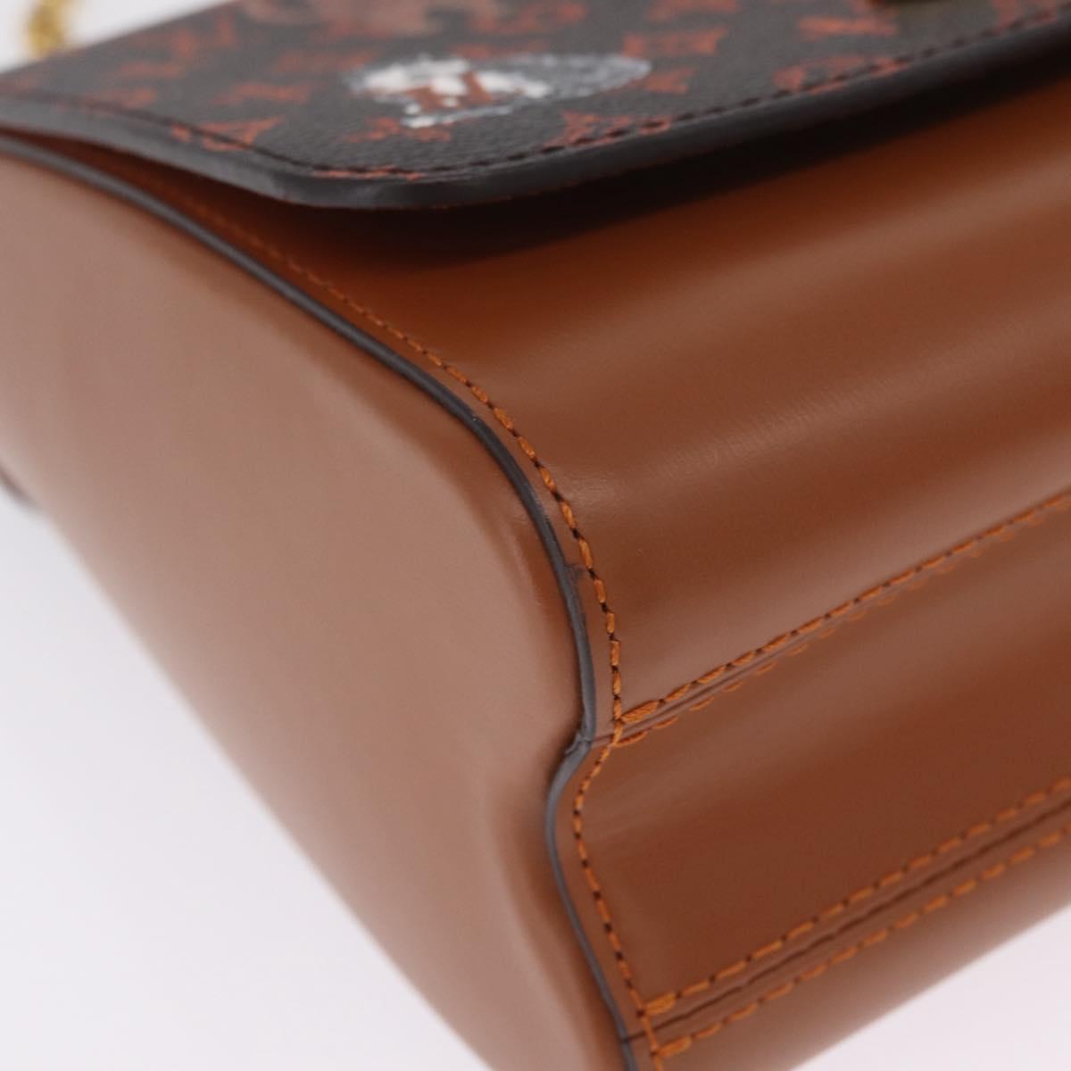LOUIS VUITTON Catgram Sac Twist MM Shoulder Bag Marron M44408 LV Auth 210899SAM