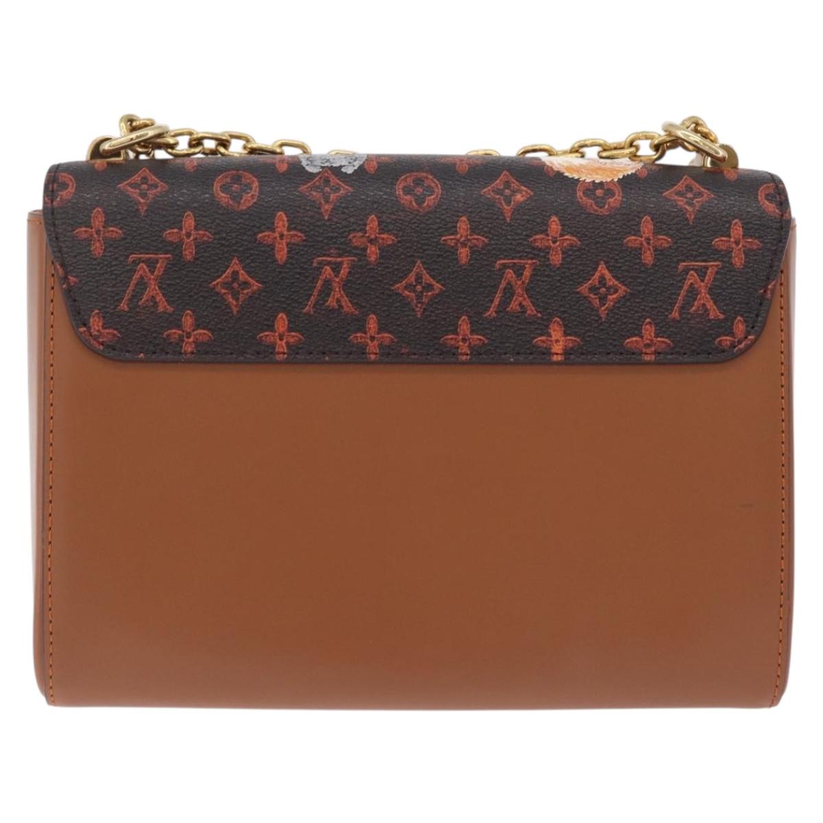 LOUIS VUITTON Catgram Sac Twist MM Shoulder Bag Marron M44408 LV Auth 210899SAM