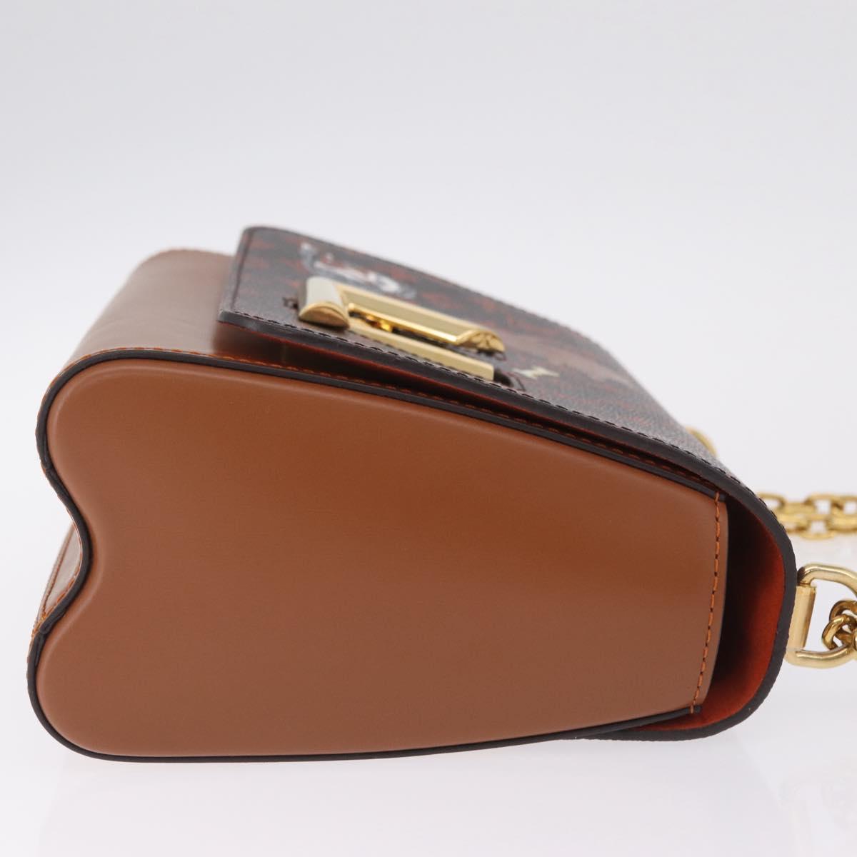 LOUIS VUITTON Catgram Sac Twist MM Shoulder Bag Marron M44408 LV Auth 210899SAM