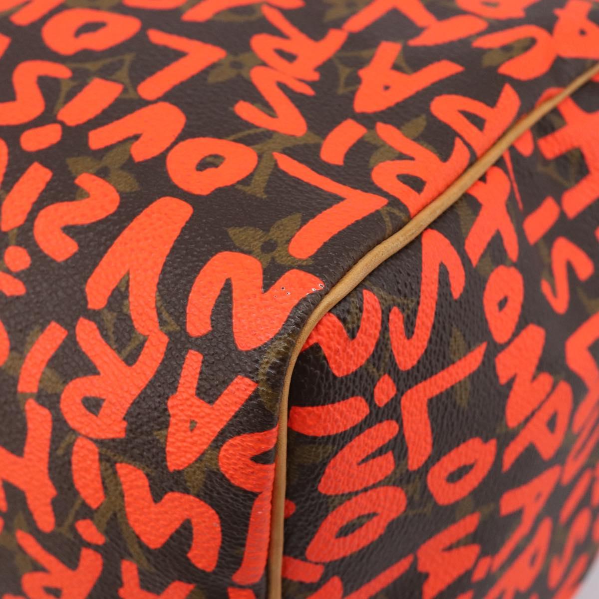 LOUIS VUITTON Monogram Graffiti Speedy 30 Bag Orange M93705 LV Auth 210903SAV