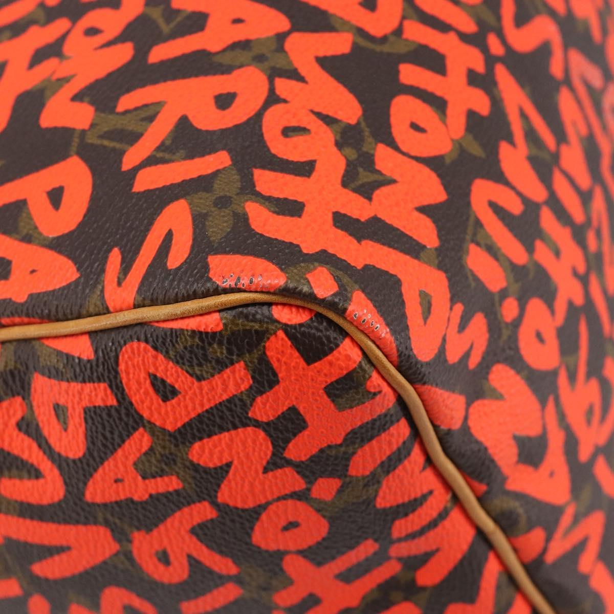 LOUIS VUITTON Monogram Graffiti Speedy 30 Bag Orange M93705 LV Auth 210903SAV