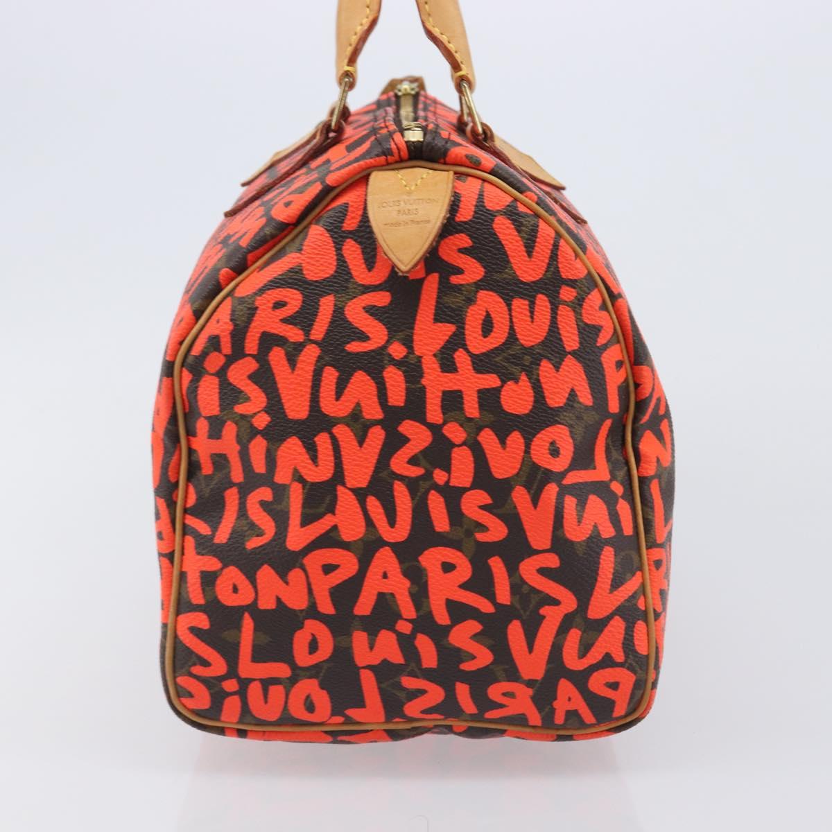 LOUIS VUITTON Monogram Graffiti Speedy 30 Bag Orange M93705 LV Auth 210903SAV