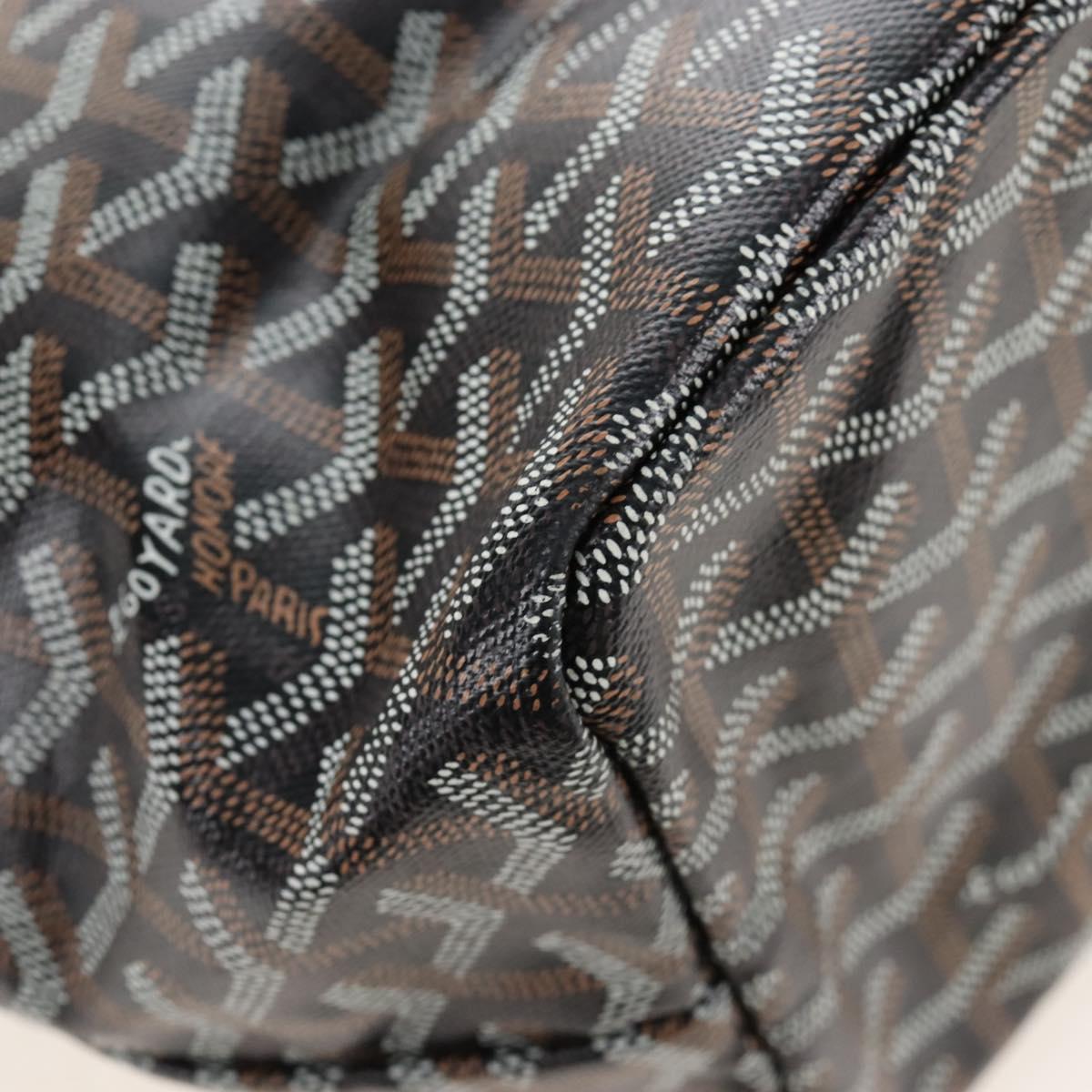 Goyard Herringbone Saint Louis PM Tote Bag PVC Leather Brown Auth 210904SAM