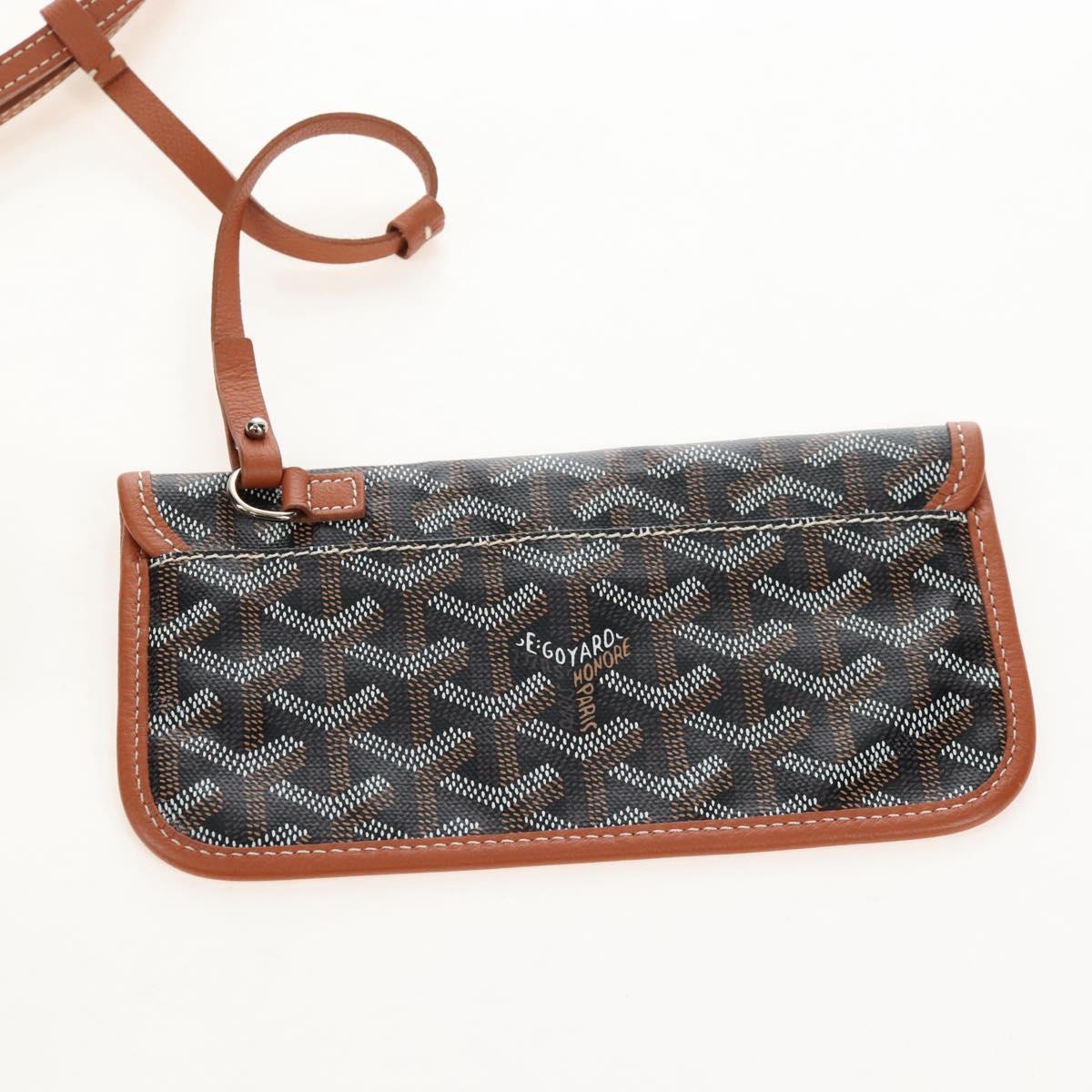 Goyard Herringbone Saint Louis PM Tote Bag PVC Leather Brown Auth 210904SAM
