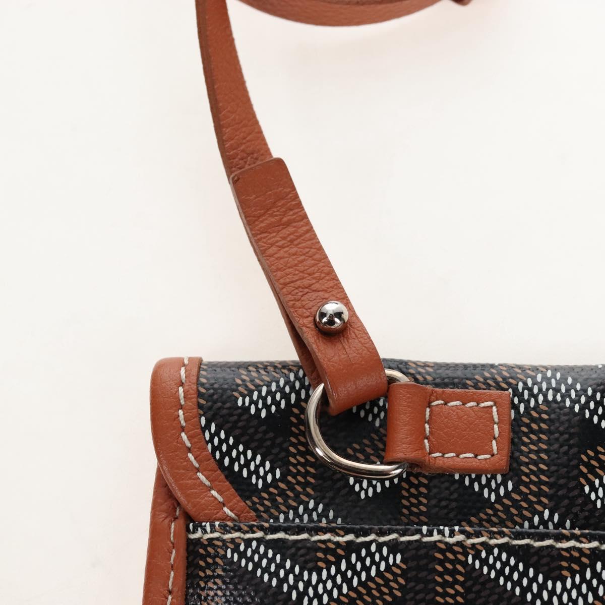 Goyard Herringbone Saint Louis PM Tote Bag PVC Leather Brown Auth 210904SAM