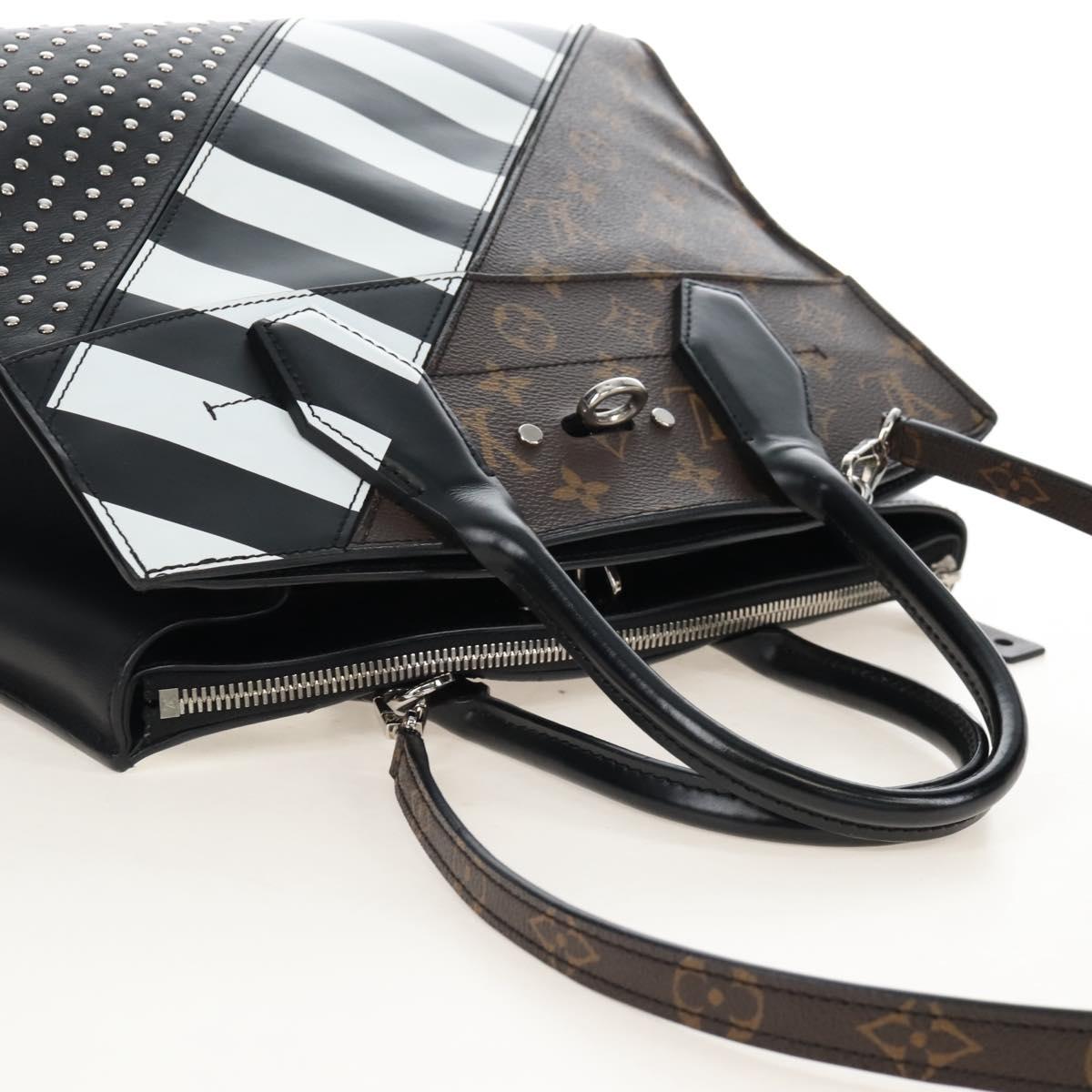 LOUIS VUITTON Monogram City Steamer MM Hand Bag Noir Silver M42347 Auth 210906SM