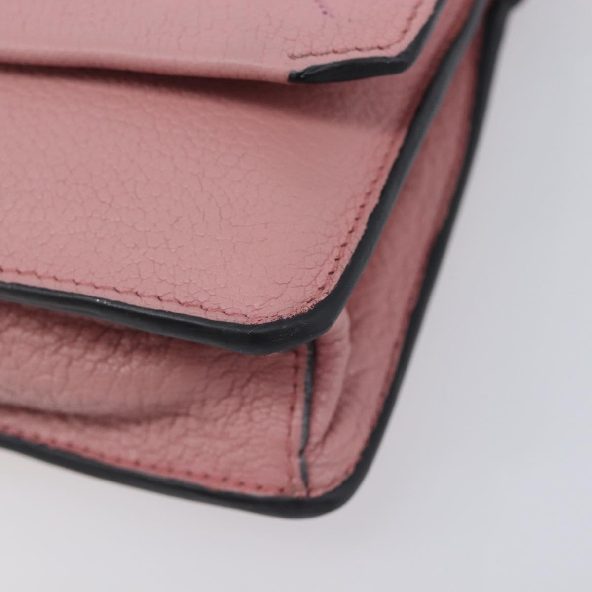 Miu Miu Madras Shoulder Bag Leather Pink Gold Auth 210911
