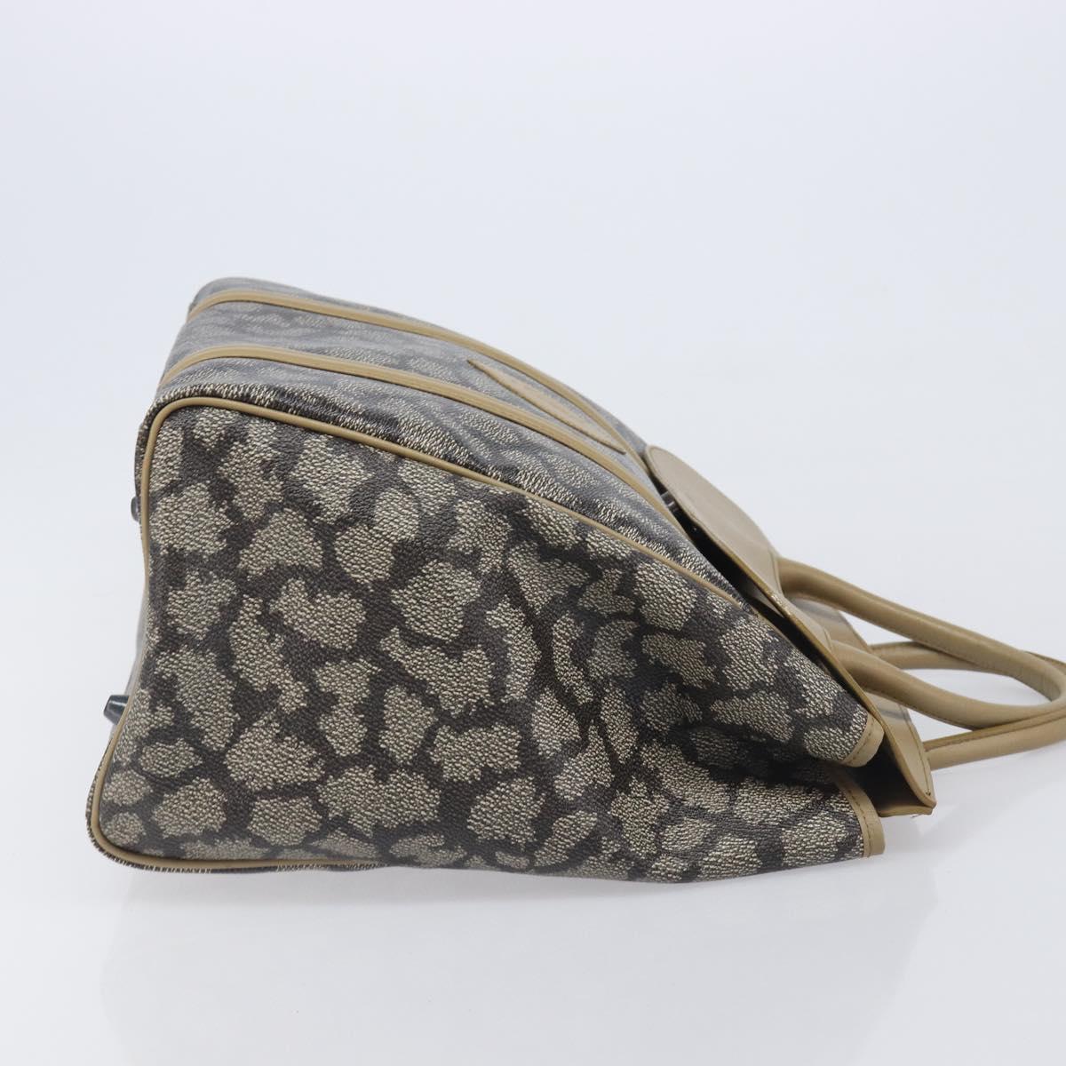 Saint Laurent Hand Bag PVC Leather Beige Gray Auth 210924A