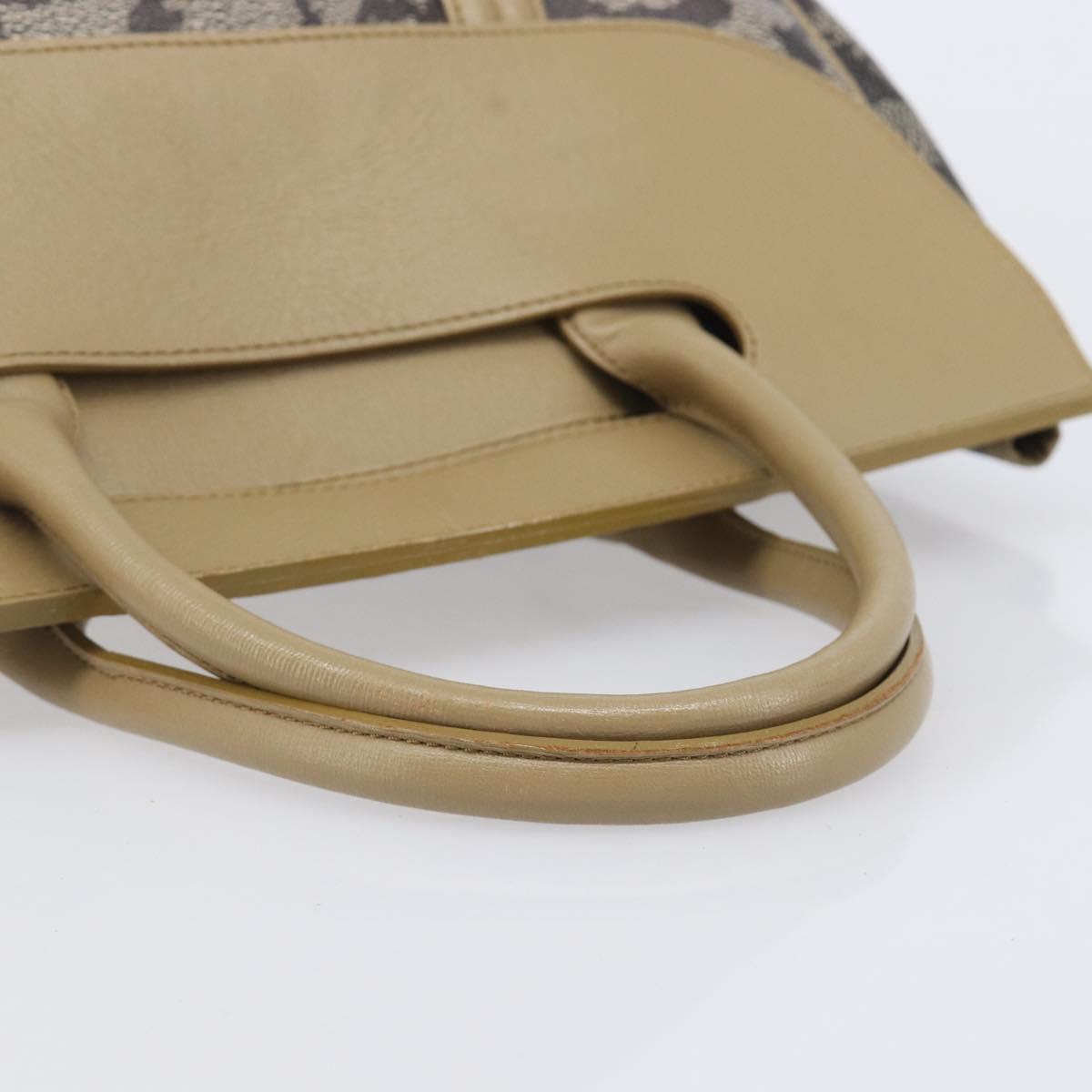 Saint Laurent Hand Bag PVC Leather Beige Gray Auth 210924A