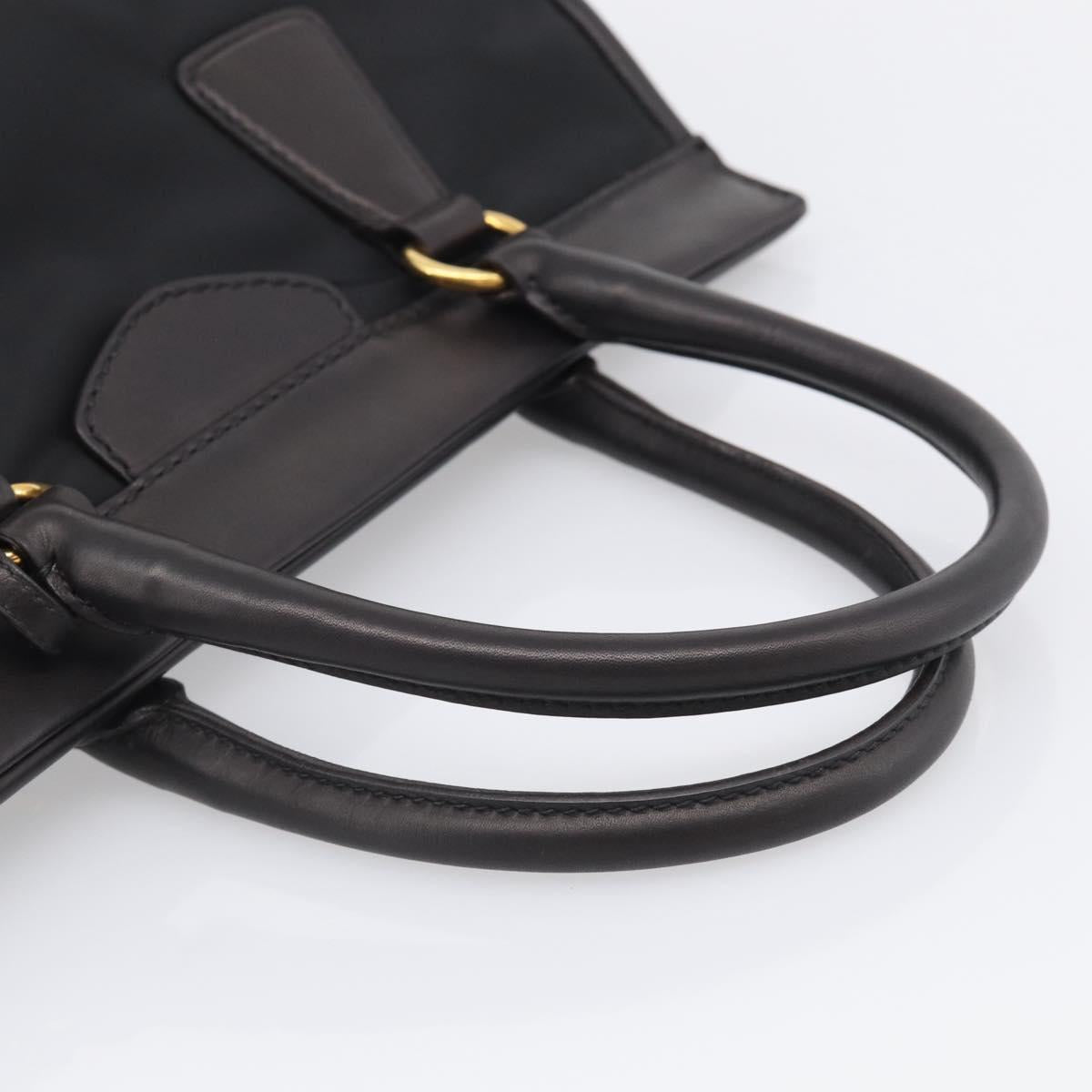 PRADA Hand Bag Nylon 2way Black Gold Auth 210925A