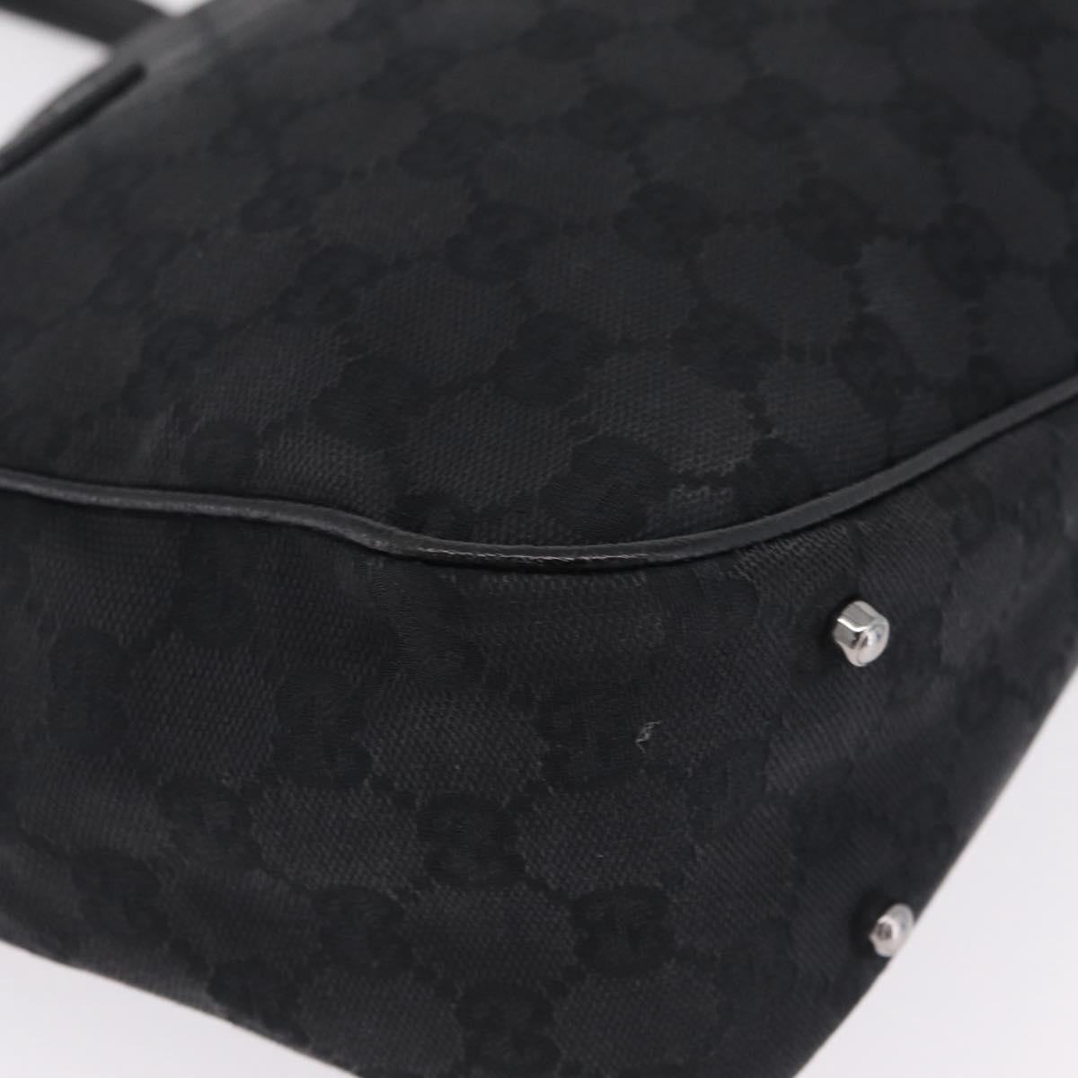 GUCCI GG Canvas Tote Bag Black Silver 113019 Auth 210930A
