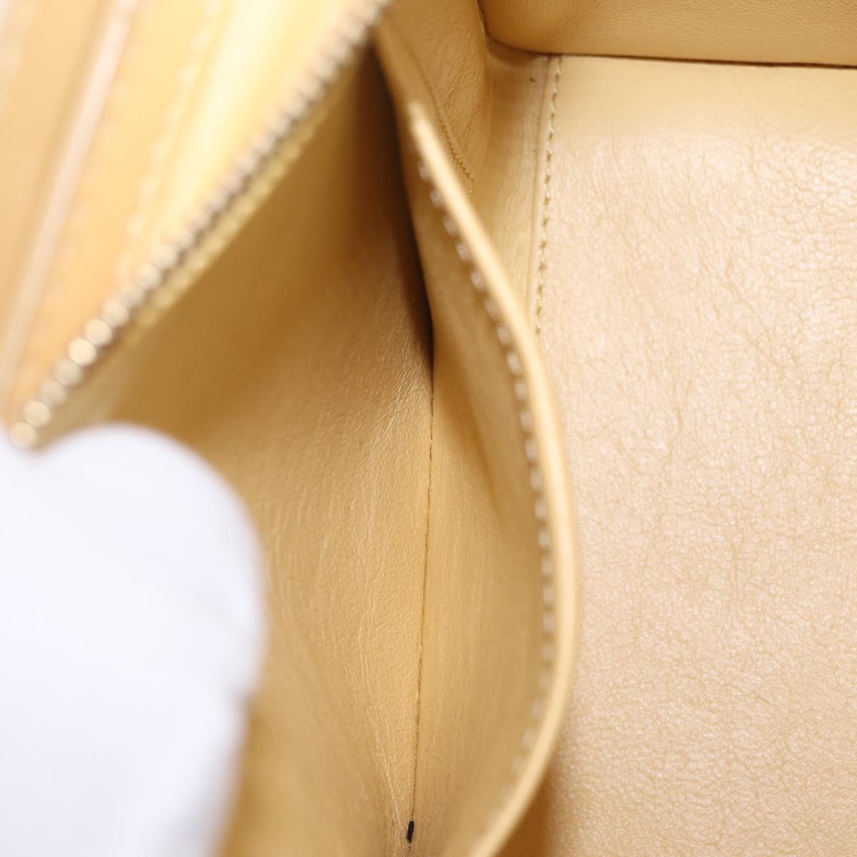 CELINE Luggage Nano Shopper Hand Bag Leather 2way Yellow Gold Auth 210931V