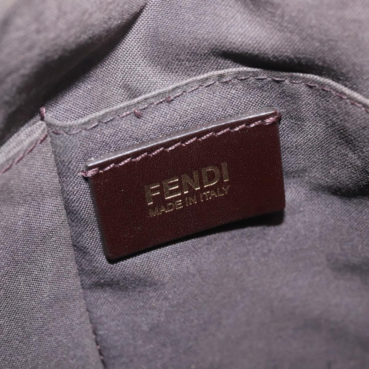 FENDI Zucca Canvas Shoulder Bag PVC Brown Black 7VA207 Auth 210935
