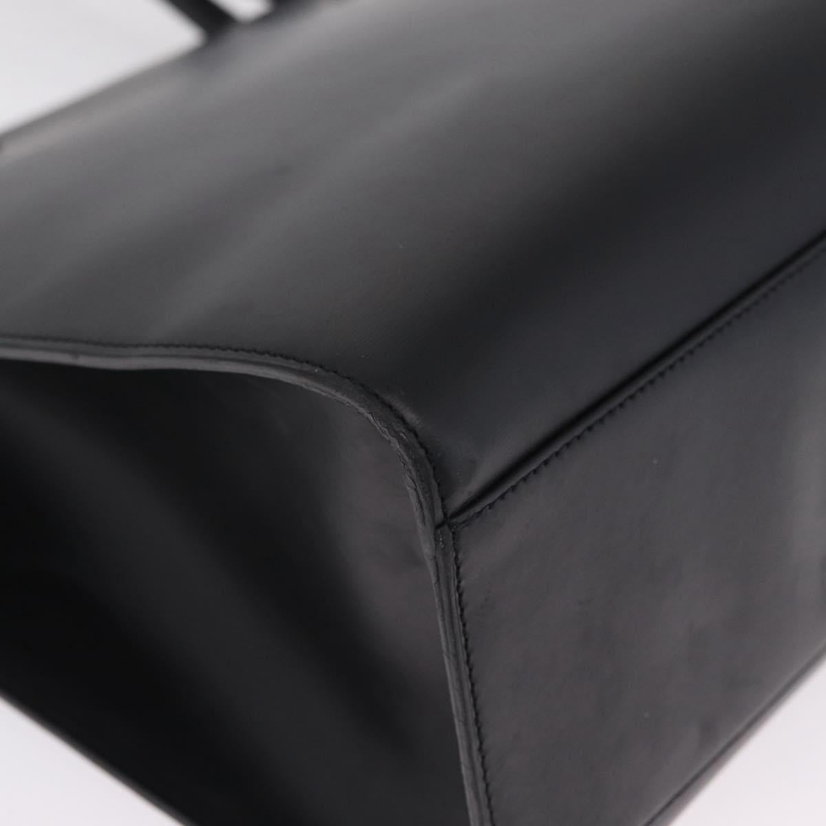 Cartier PANTHERE Tote Bag Leather Black Silver Auth 210936V
