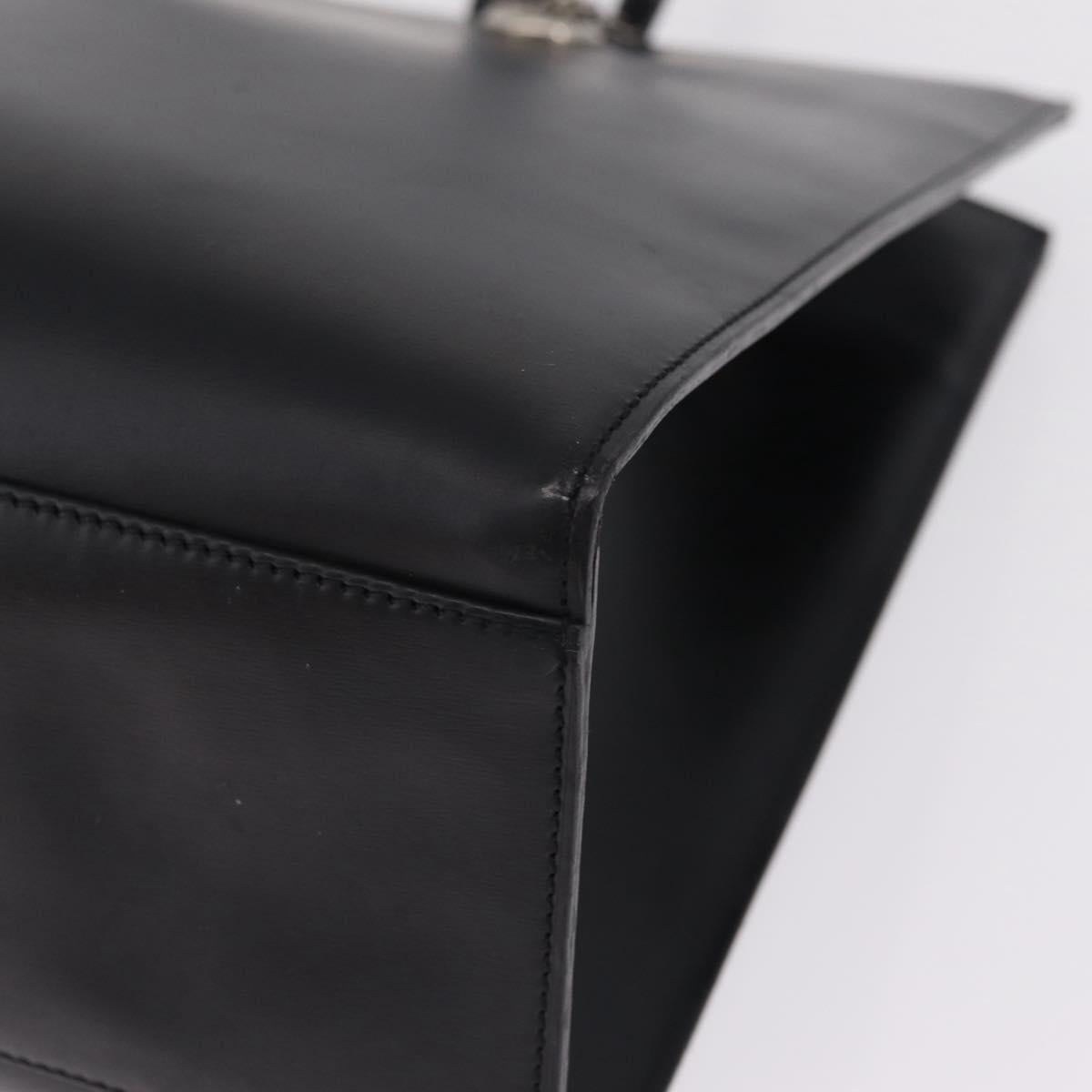 Cartier PANTHERE Tote Bag Leather Black Silver Auth 210936V