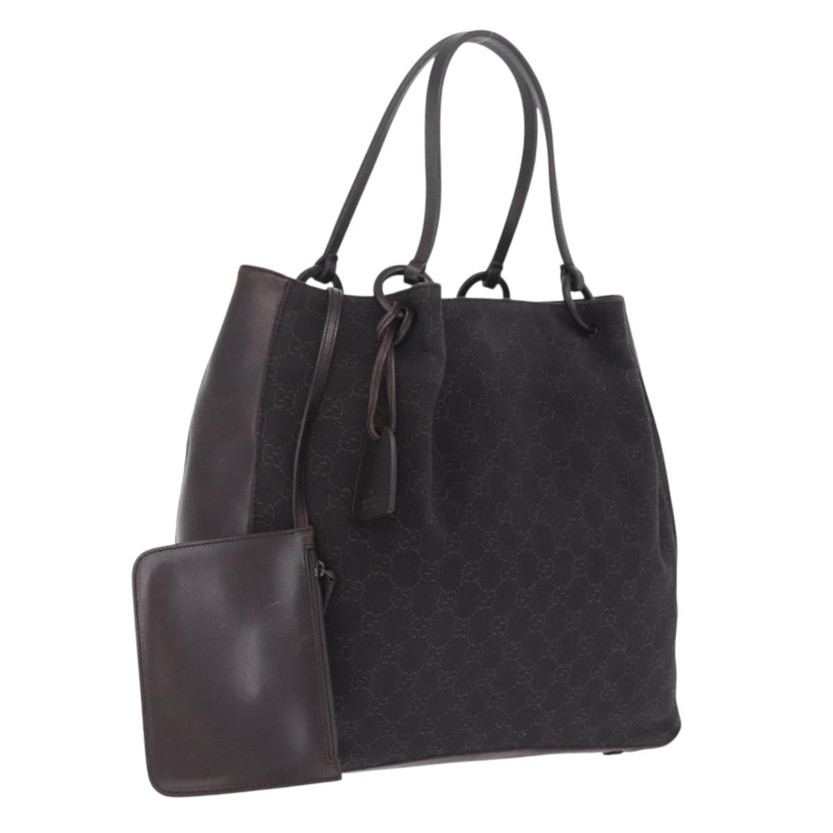 GUCCI GG Canvas Tote Bag Black 101920 Auth 210940A